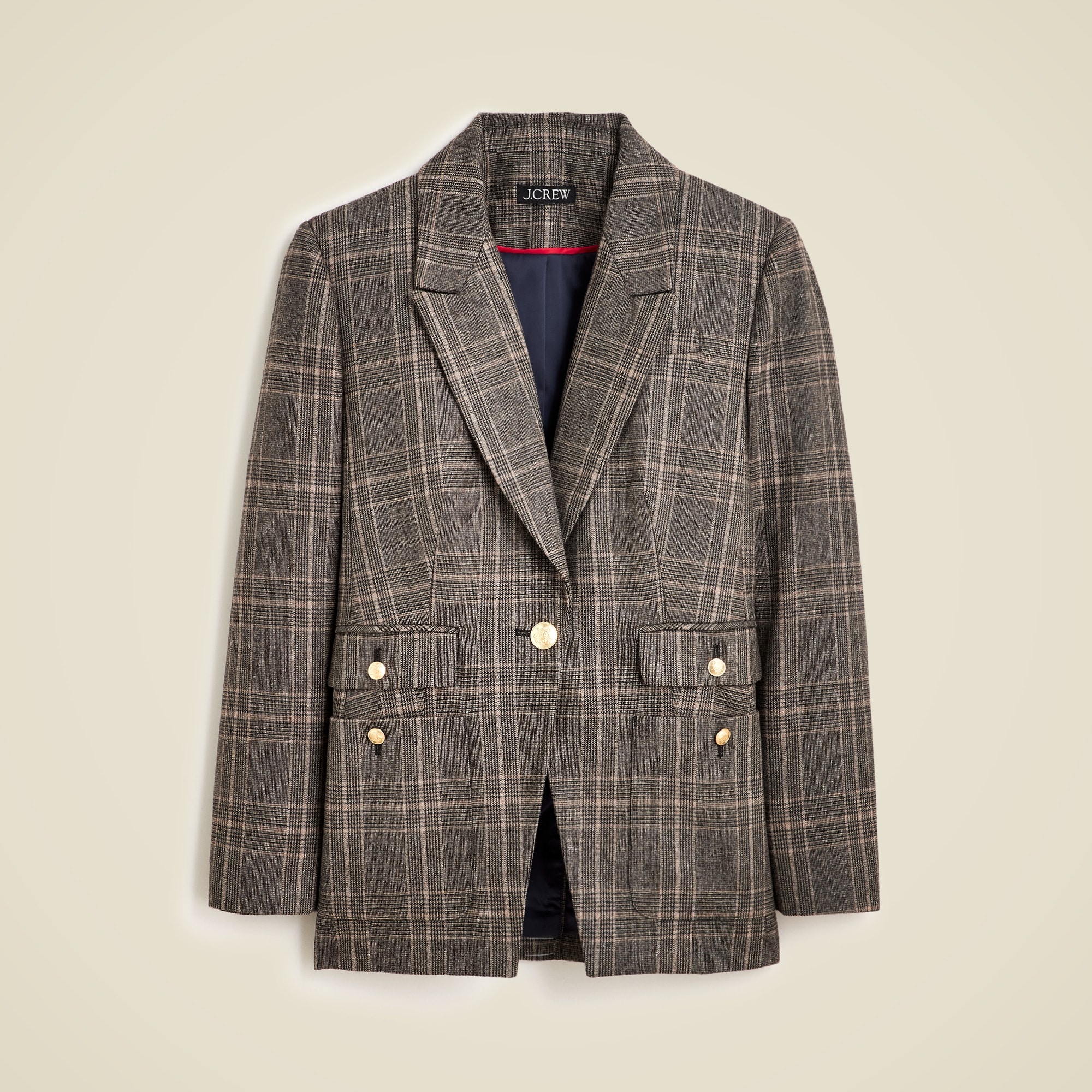 Vivienne blazer in plaid Italian wool blend