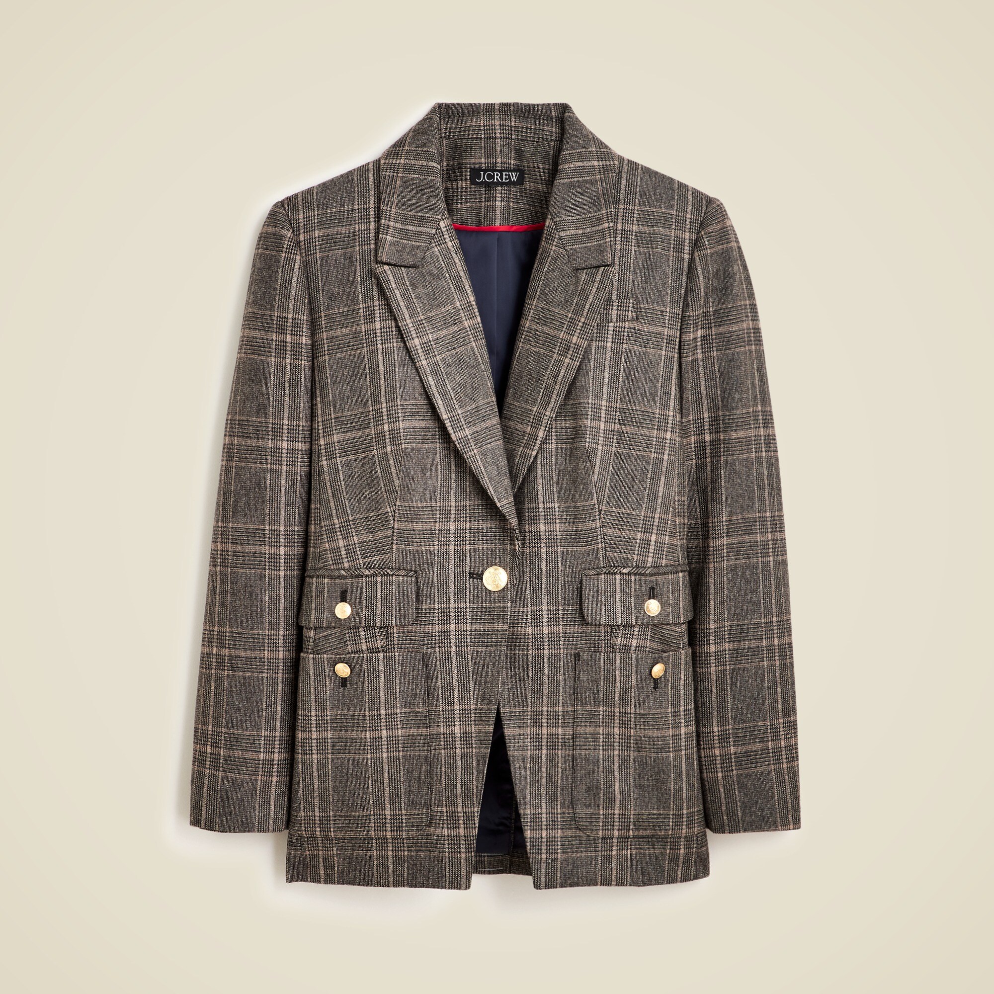 Vivienne Blazer In Plaid Italian Wool Blend For Women | J.Crew