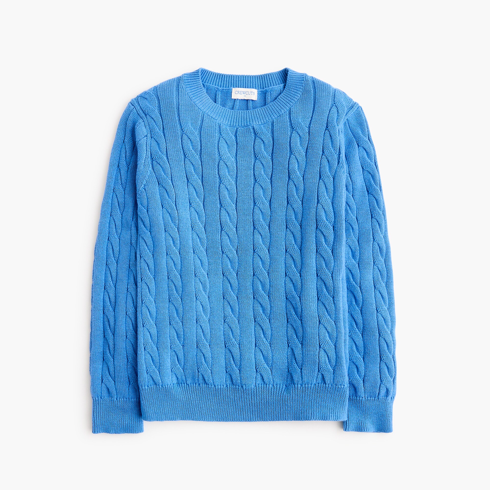 kids' 100% cotton cable-knit crewneck sweater for boys