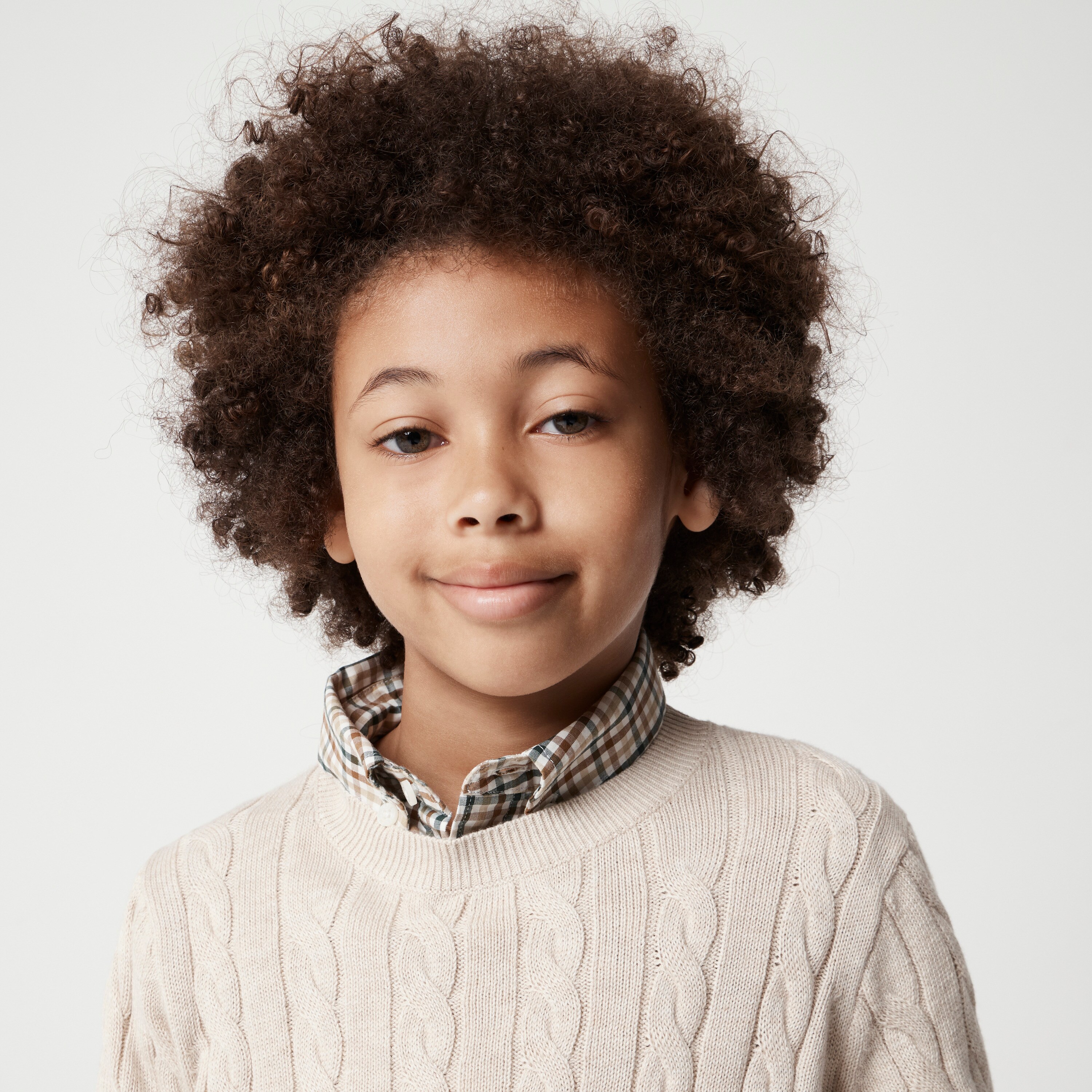 Kids' cable-knit crewneck sweater