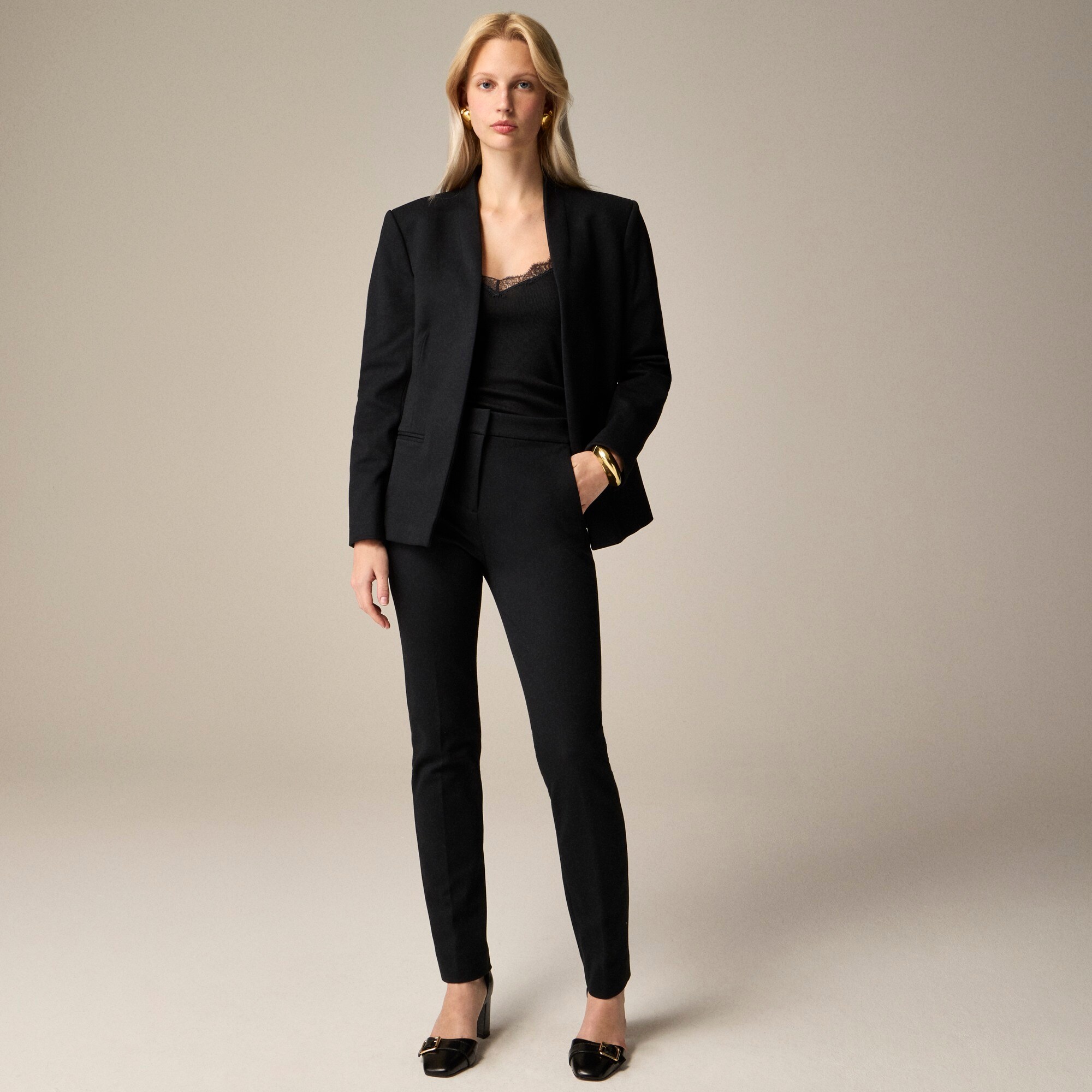 Going-out slim pant in stretch twill