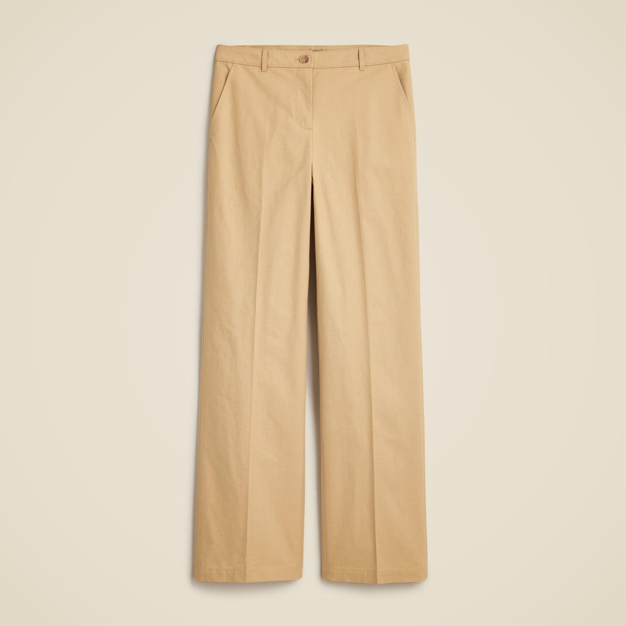Full-length wide-leg trouser in cotton blend