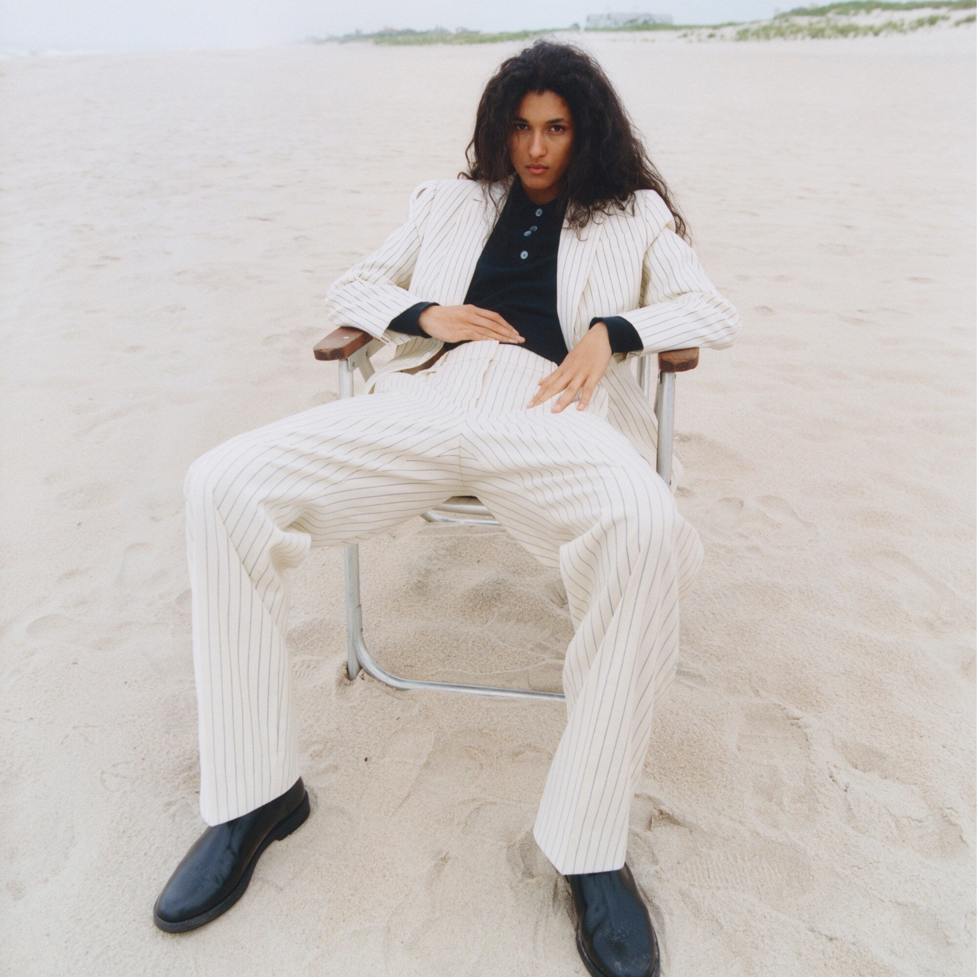 J.Crew: Collection Portia Pant In Ivory Pinstripe Italian