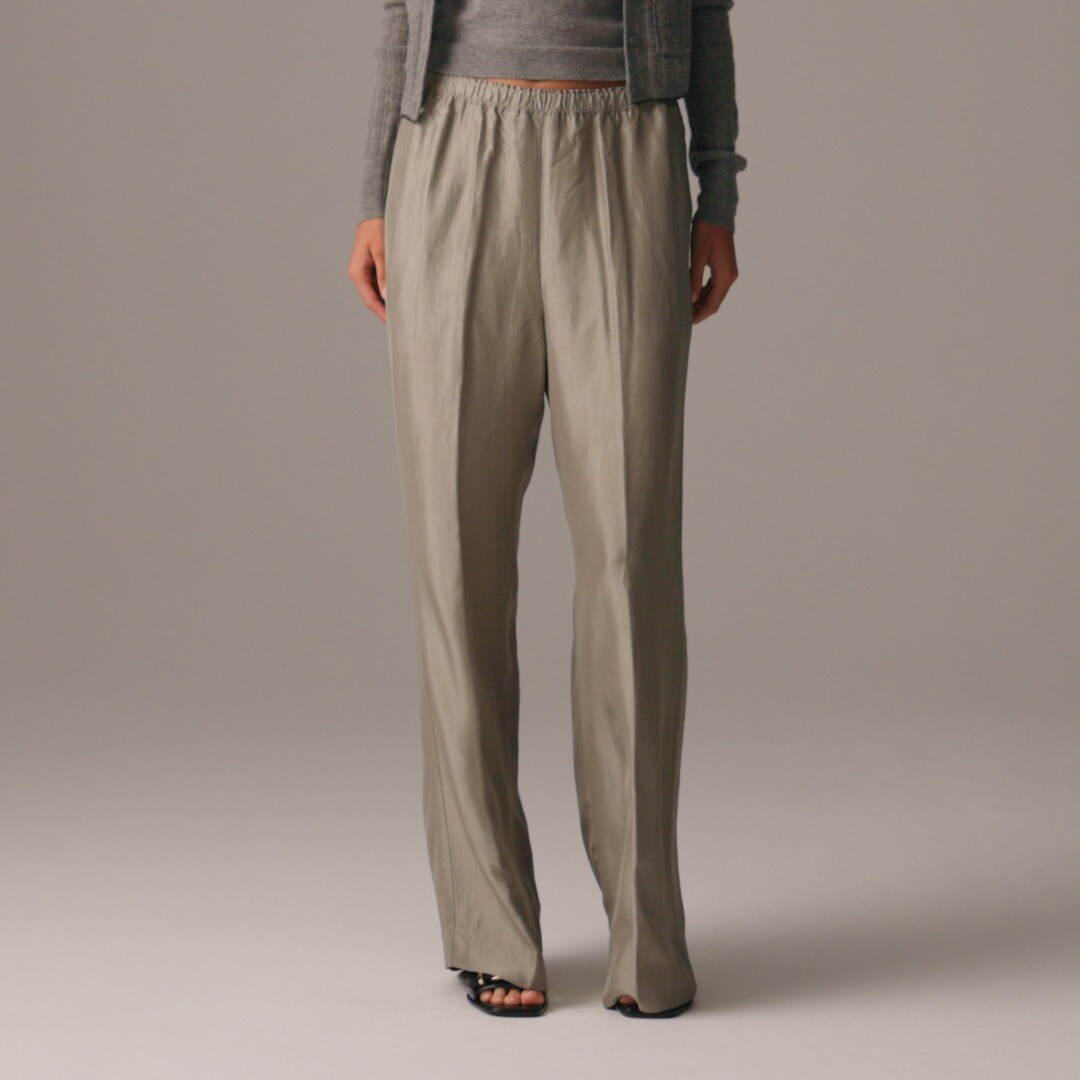 J.Crew: Stratus Pant In Textured Satin For Women