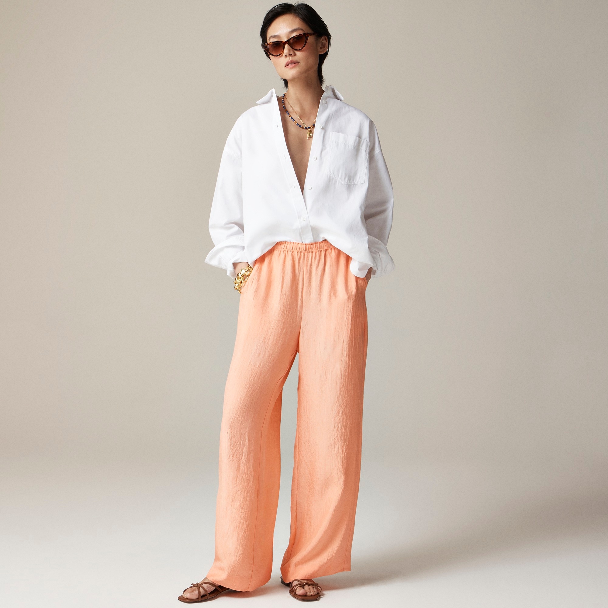 womens Stratus pant in textured satin