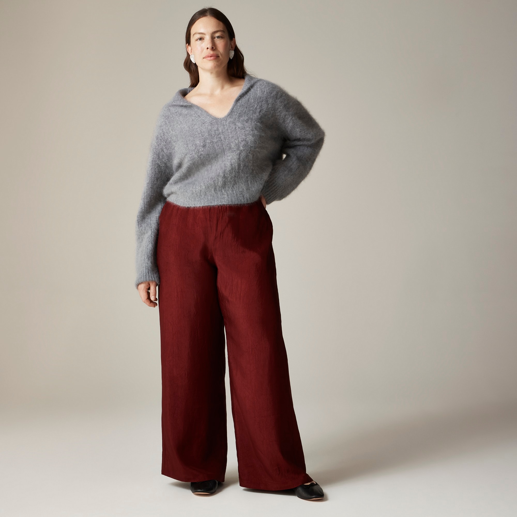 J.Crew: Stratus Pant In Textured Satin For Women