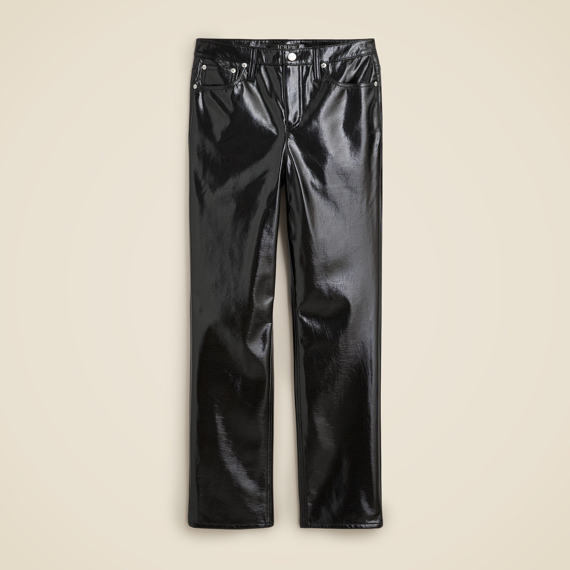 Classic straight pant in faux leather