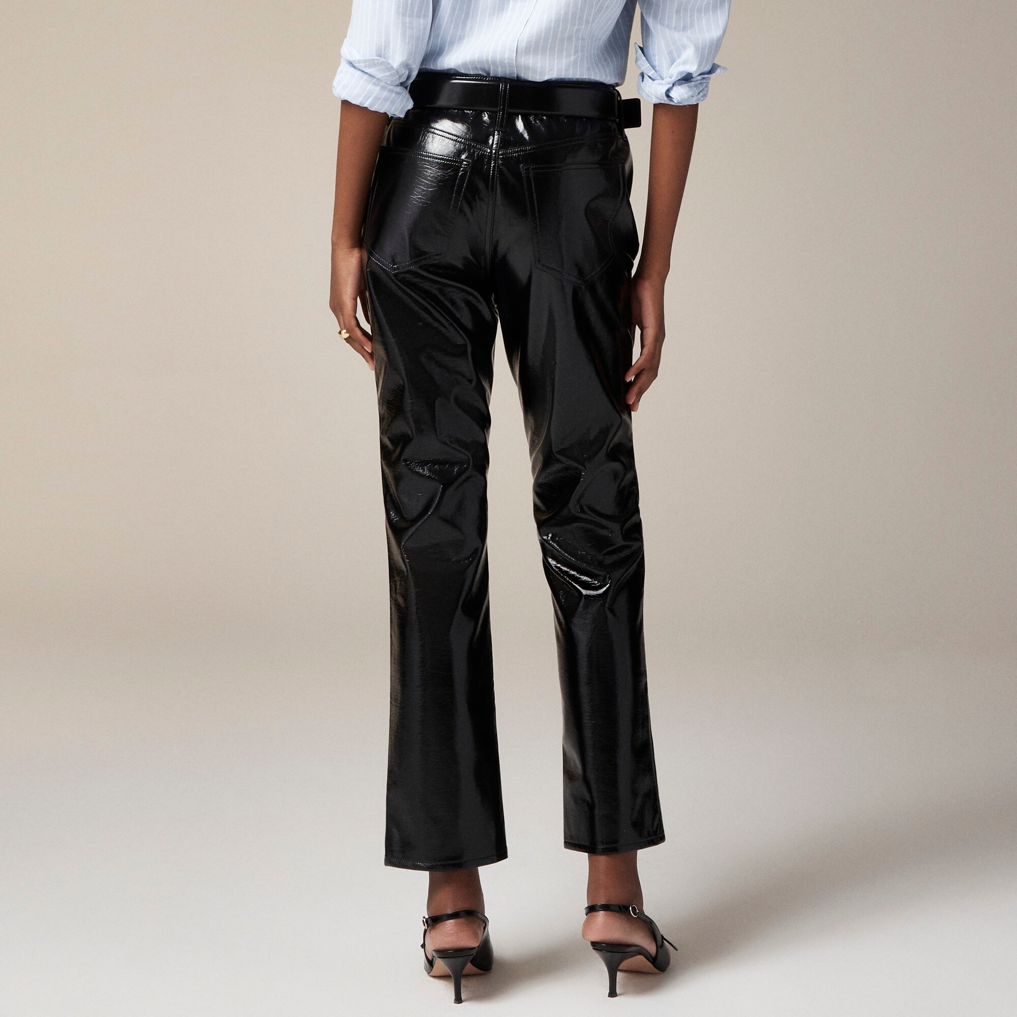 Classic straight pant in faux leather