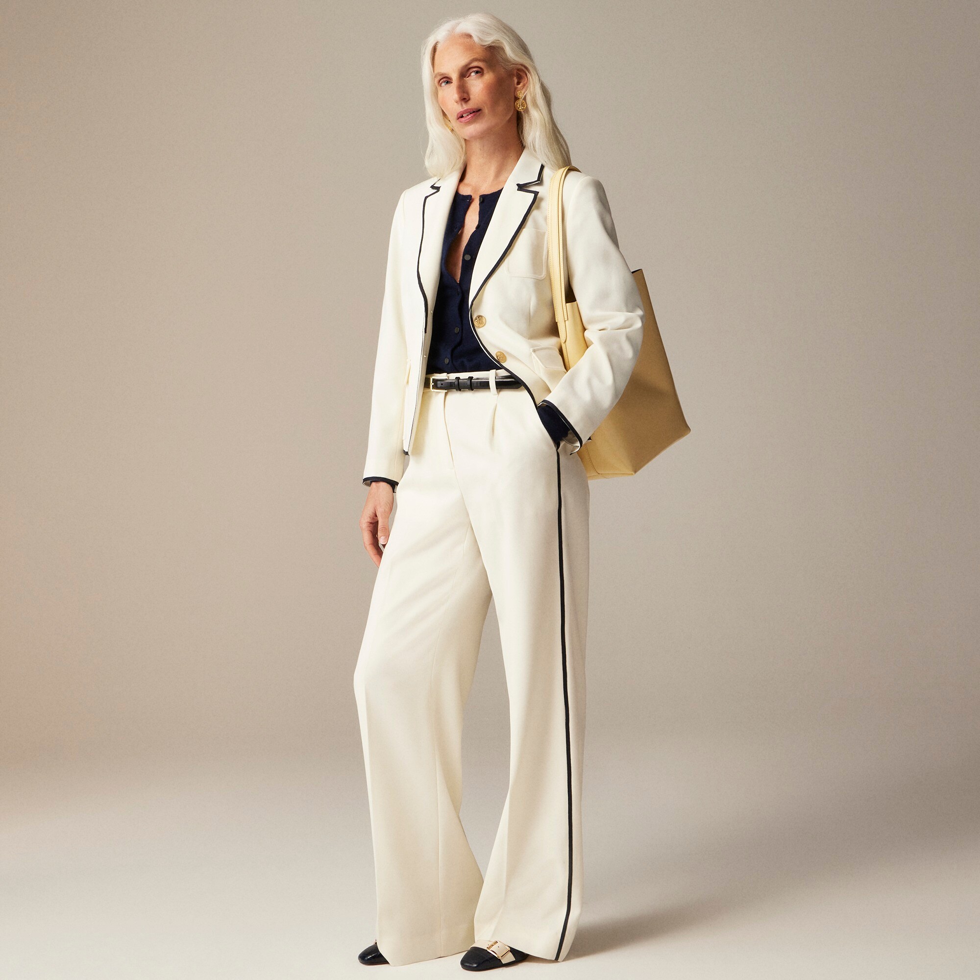Collection Contrast-Trim Wide-Leg Essential Pant
