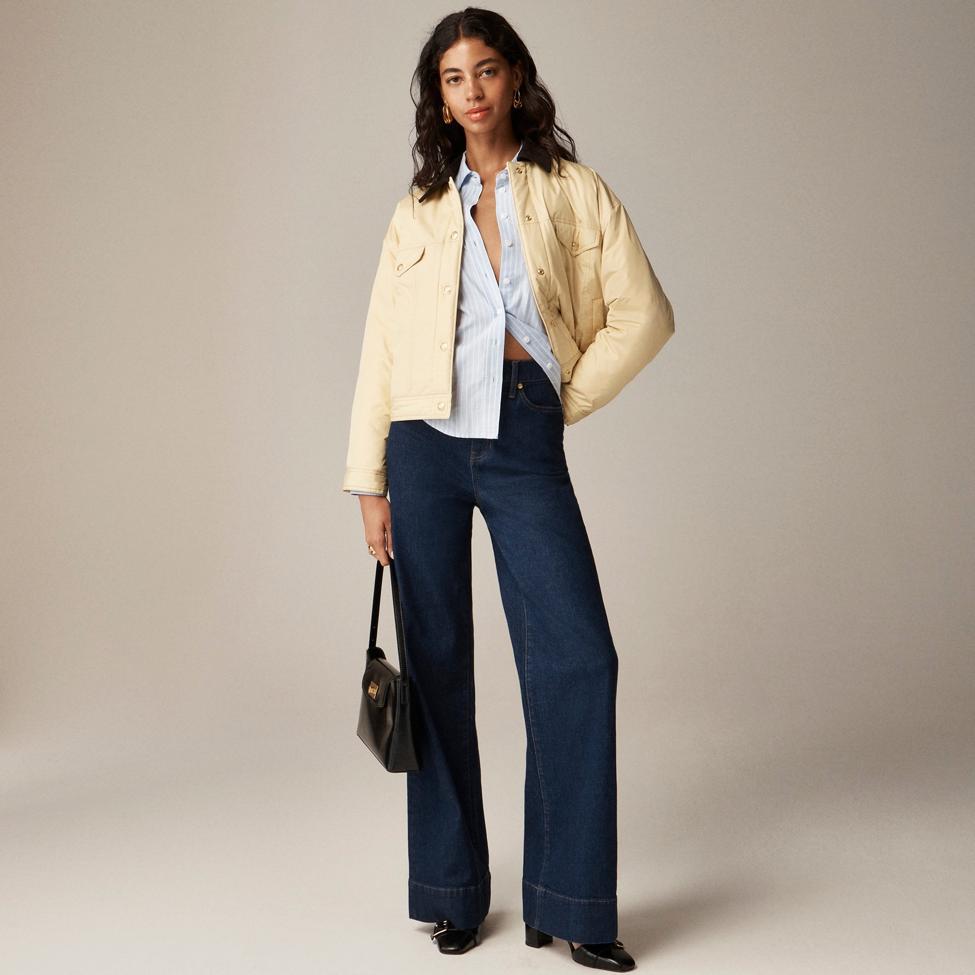 womens Petite high-rise denim trouser jean
