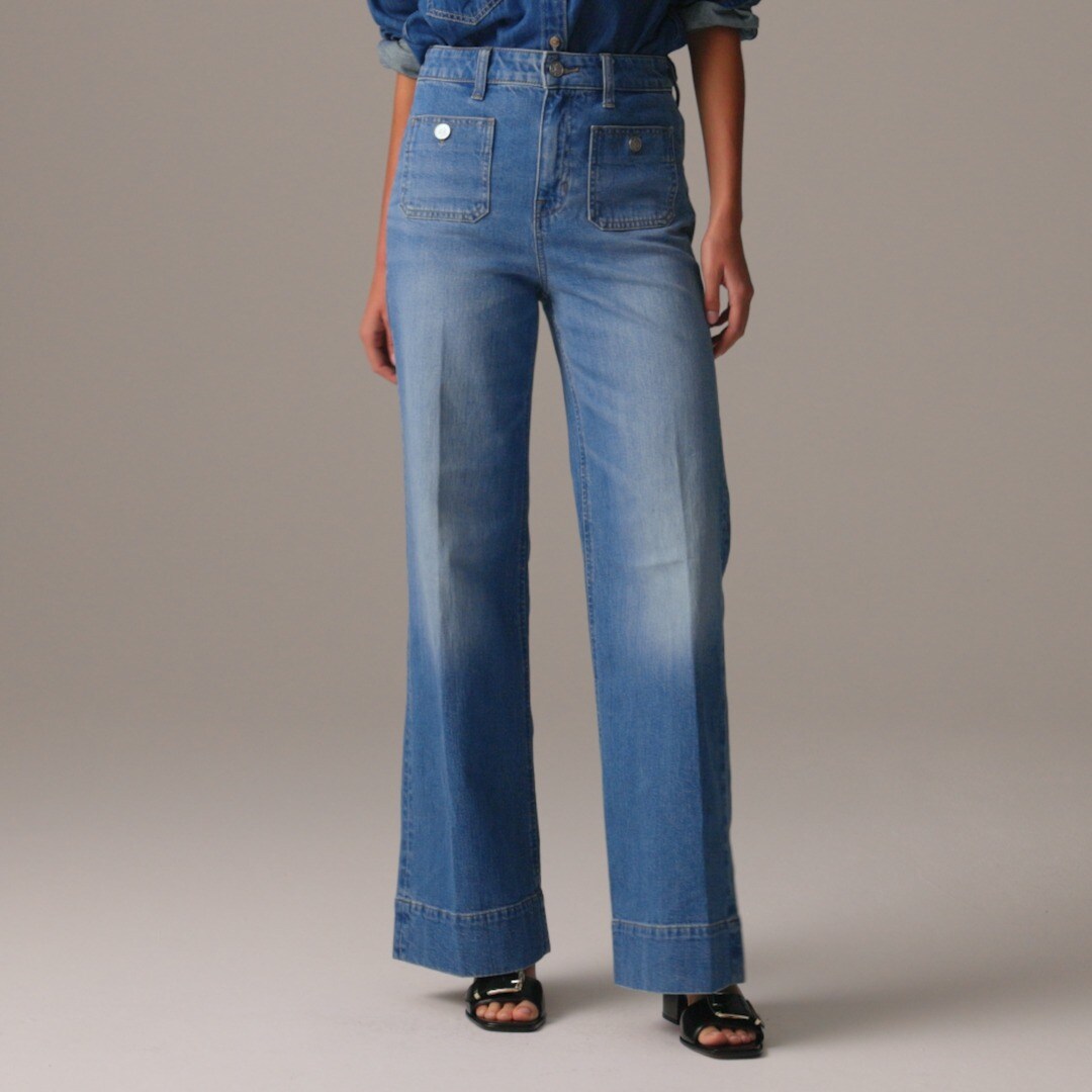 J.Crew: High-rise Denim Trouser Jean With Sailor Pockets For