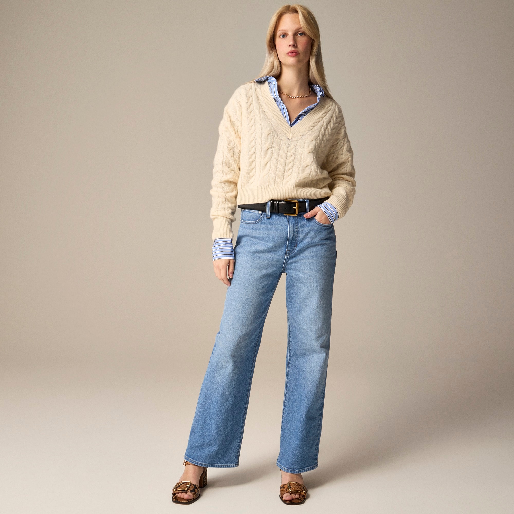 High-rise slim-wide jean in 1996 semi-stretch