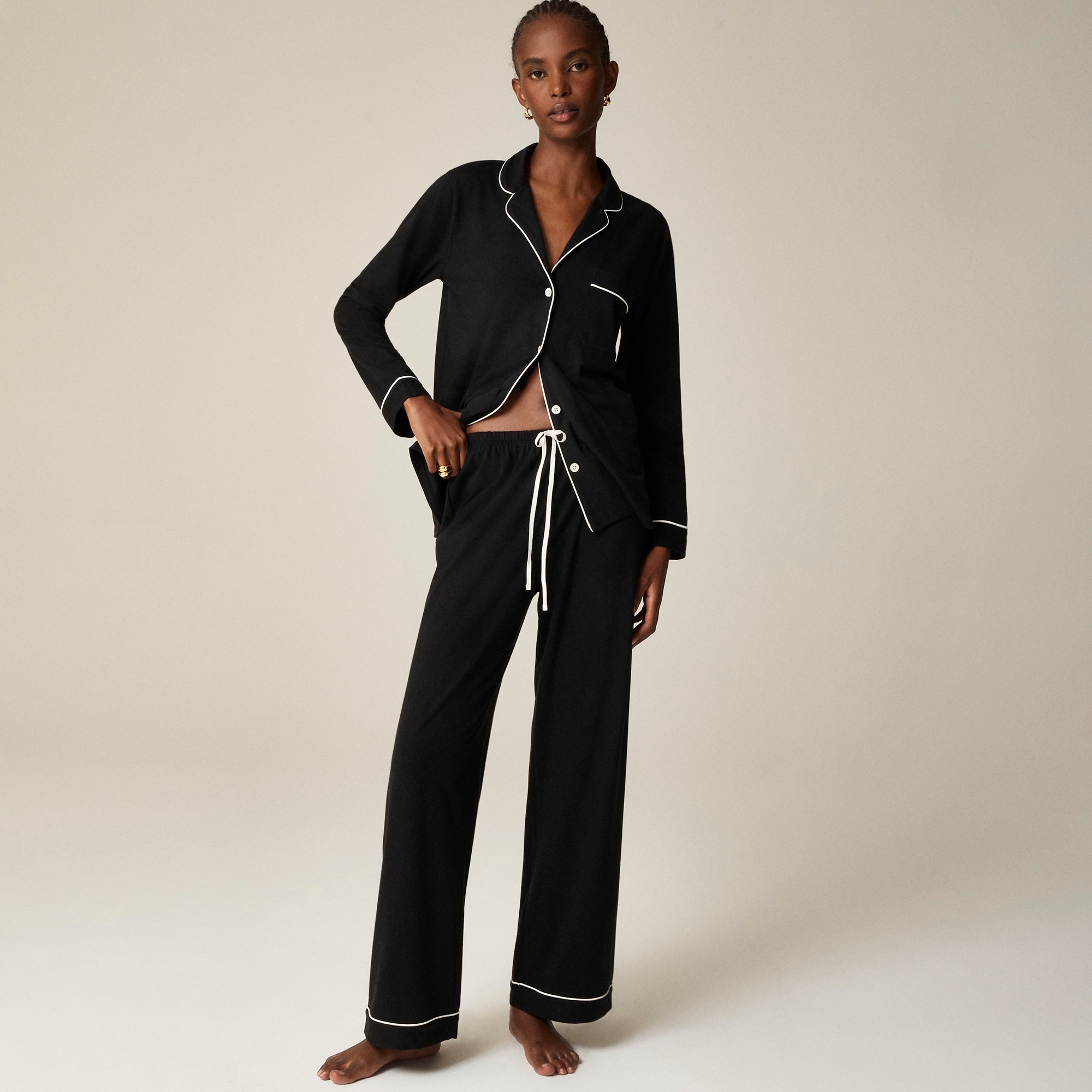 ROSIER DreamPajama Long Sleeve &pantsセット Dreamy Cotton-blend Pajama Pant Set For Women | J.Crew