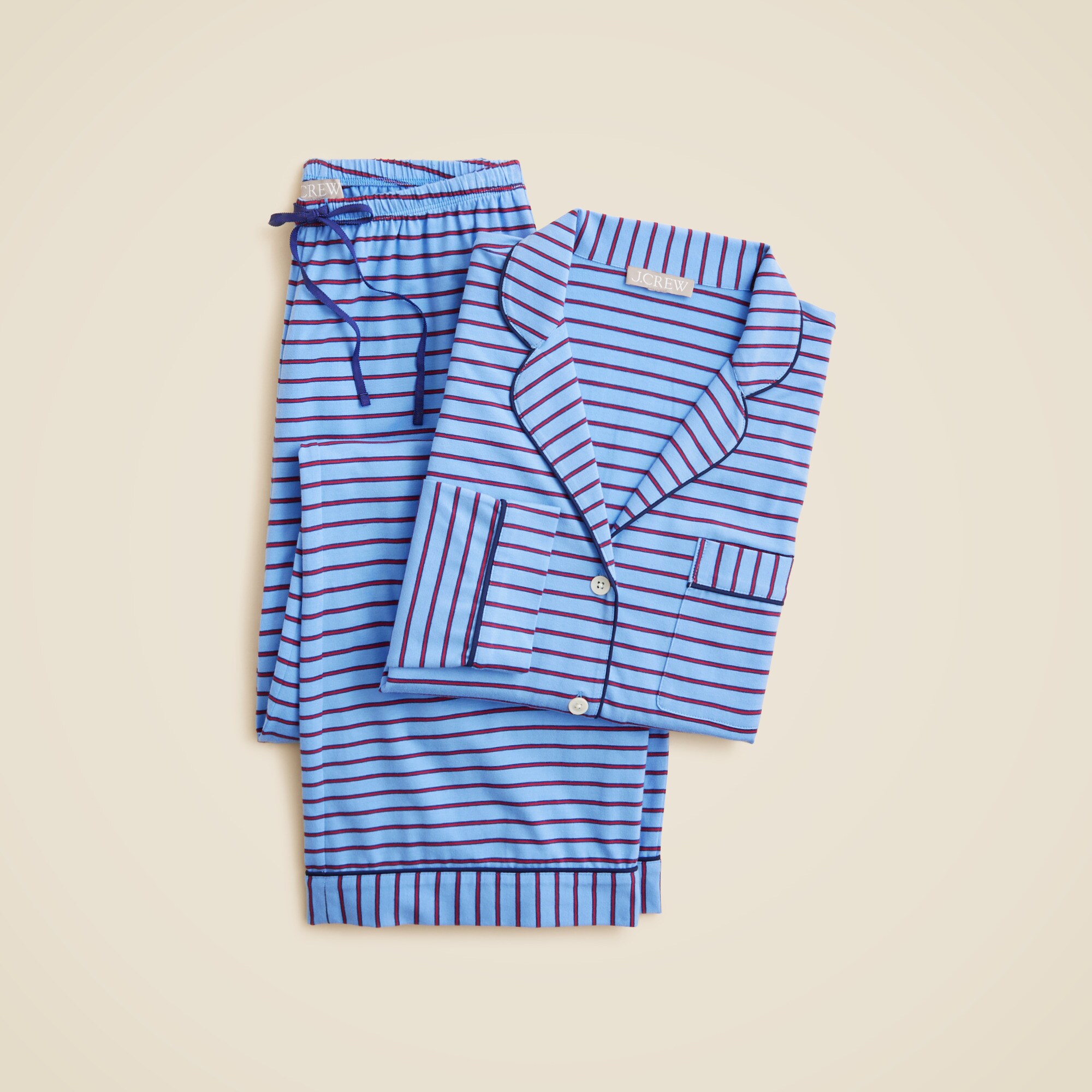 Dreamy cotton-blend pajama pant set in stripe