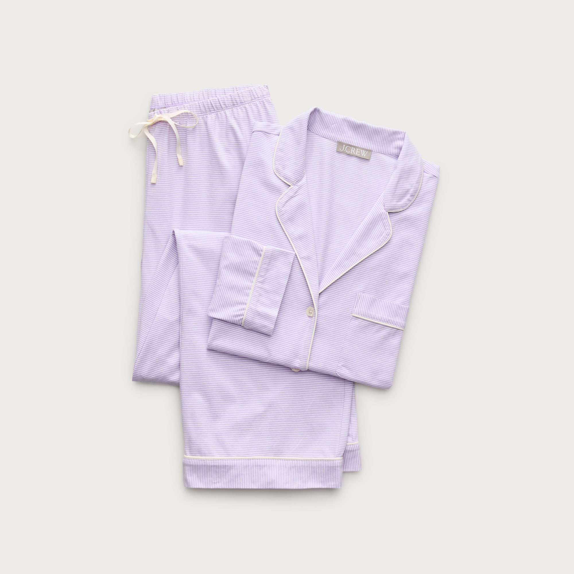 Dreamy cotton-blend pajama pant set in stripe