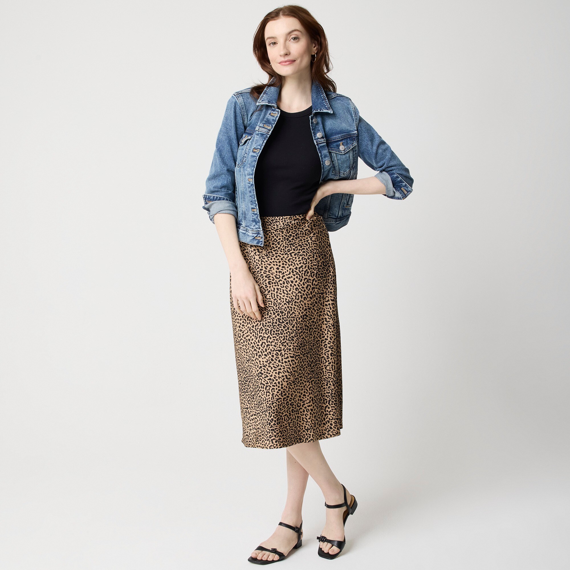 Printed bias slip skirt