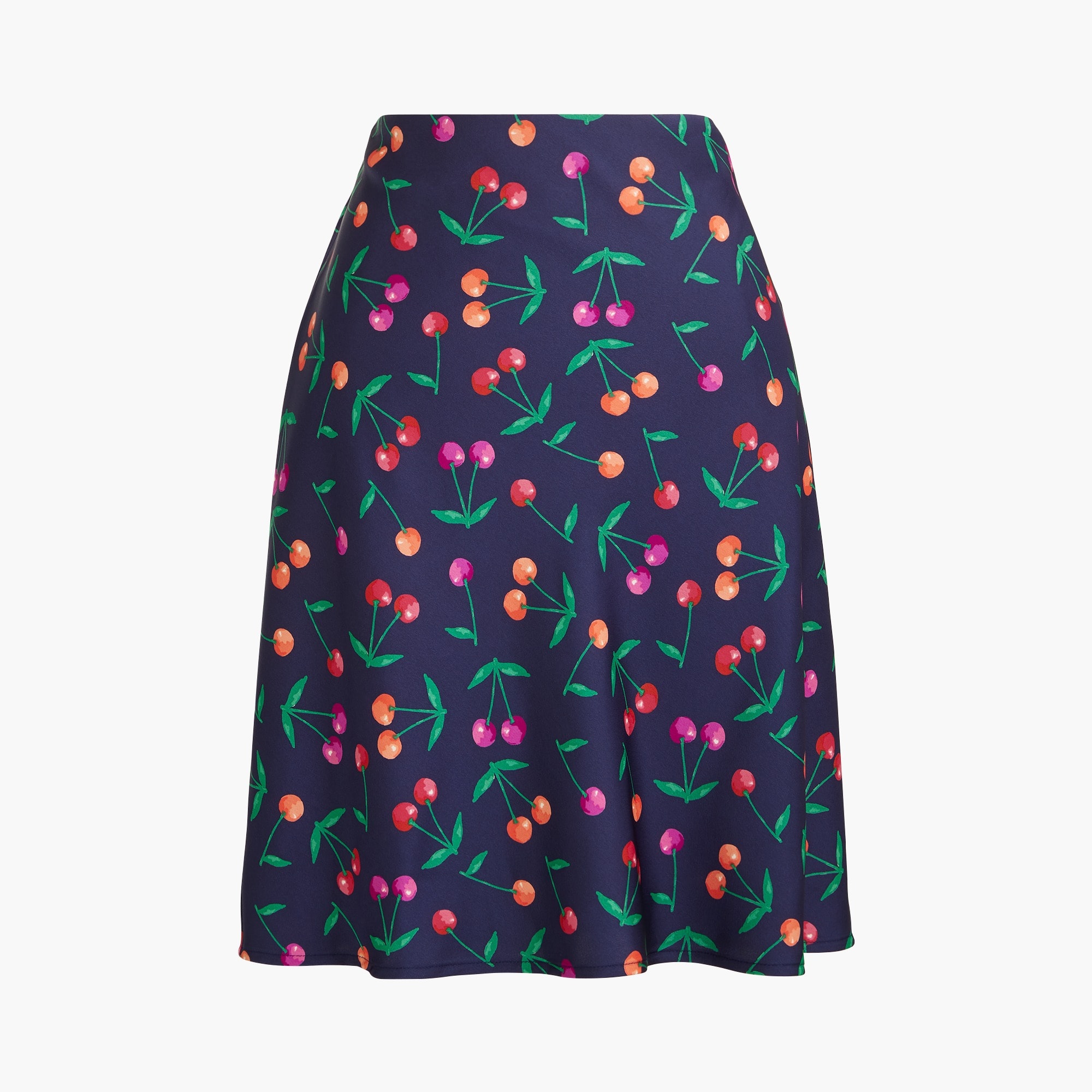 Mini bias-cut slip skirt