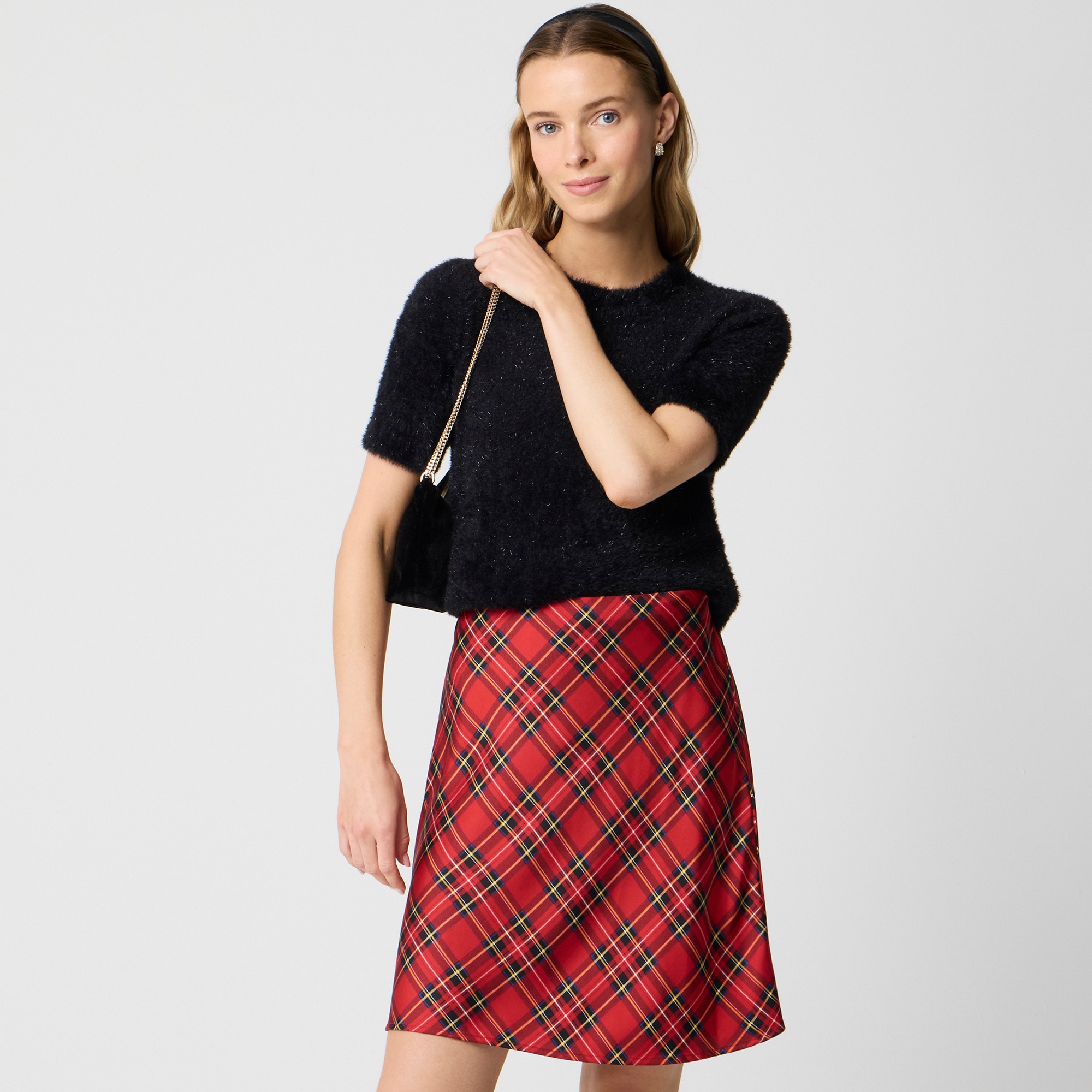 womens Mini bias-cut slip skirt