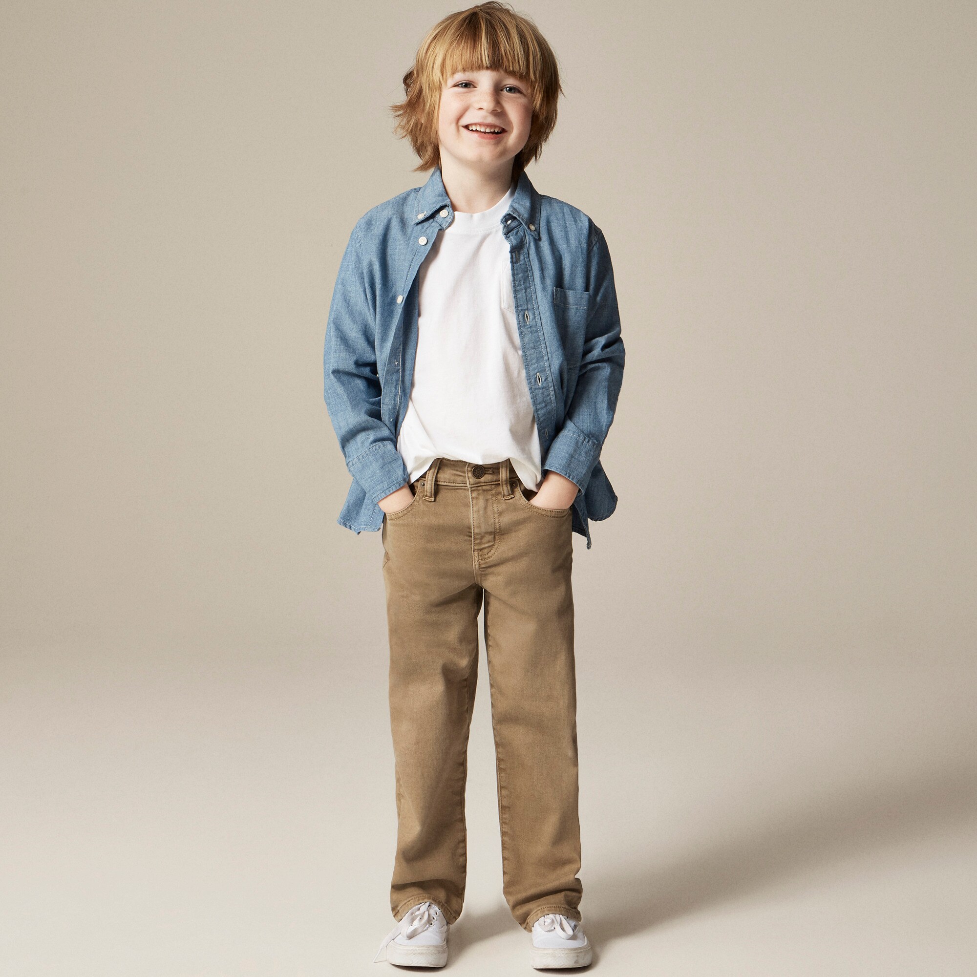 boys Kids' Straight-fit garment-dyed stretch jean