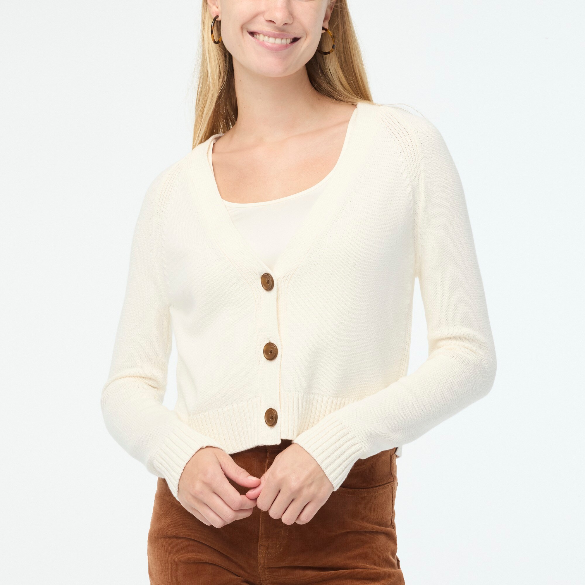 Cotton H-Line Women V-Neck Cardigan