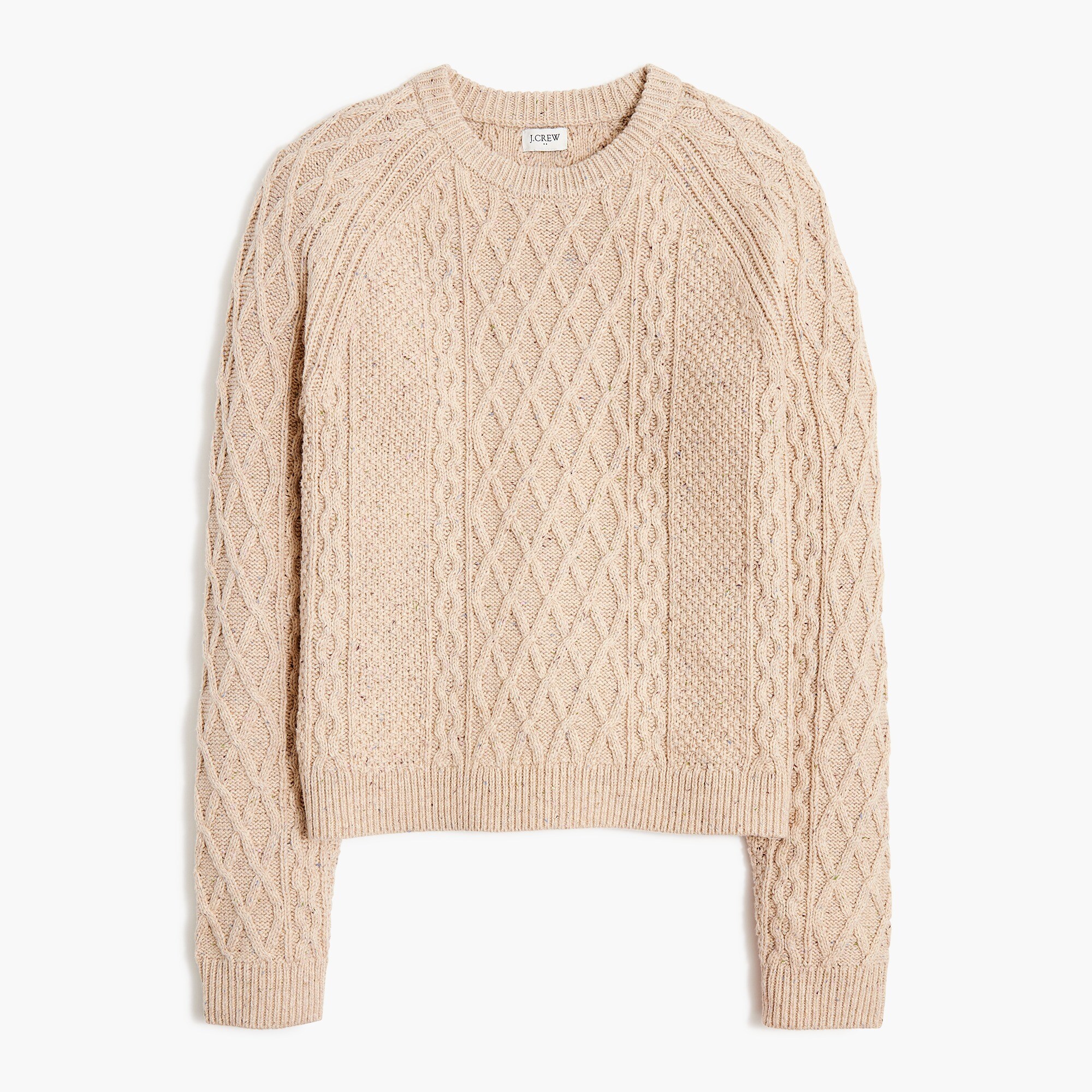 donegal cable crewneck sweater for women