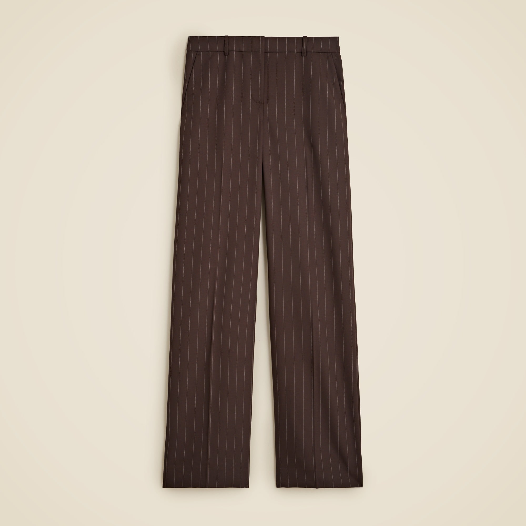 womens Tall Collection full-length Sydney wide-leg pant in pinstripe wool blend