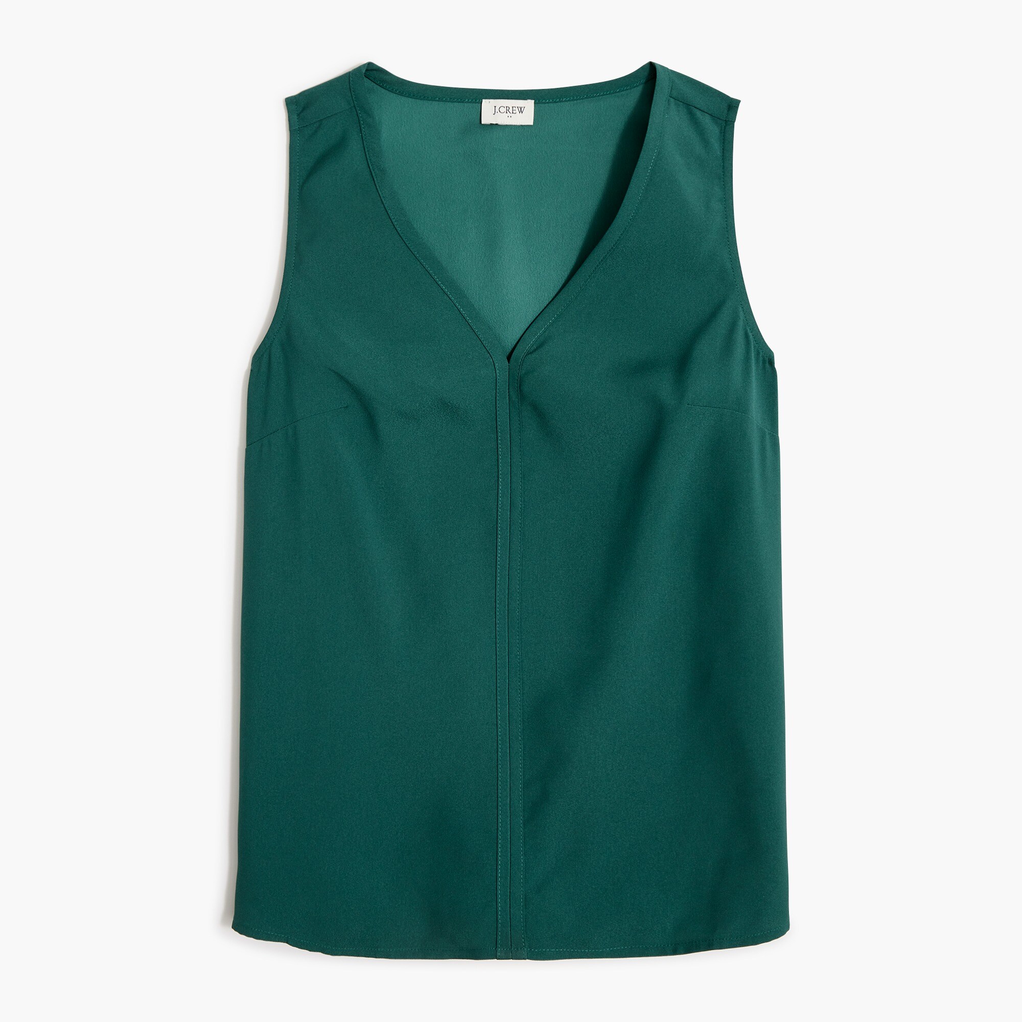 Sleeveless V-neck crepe shell