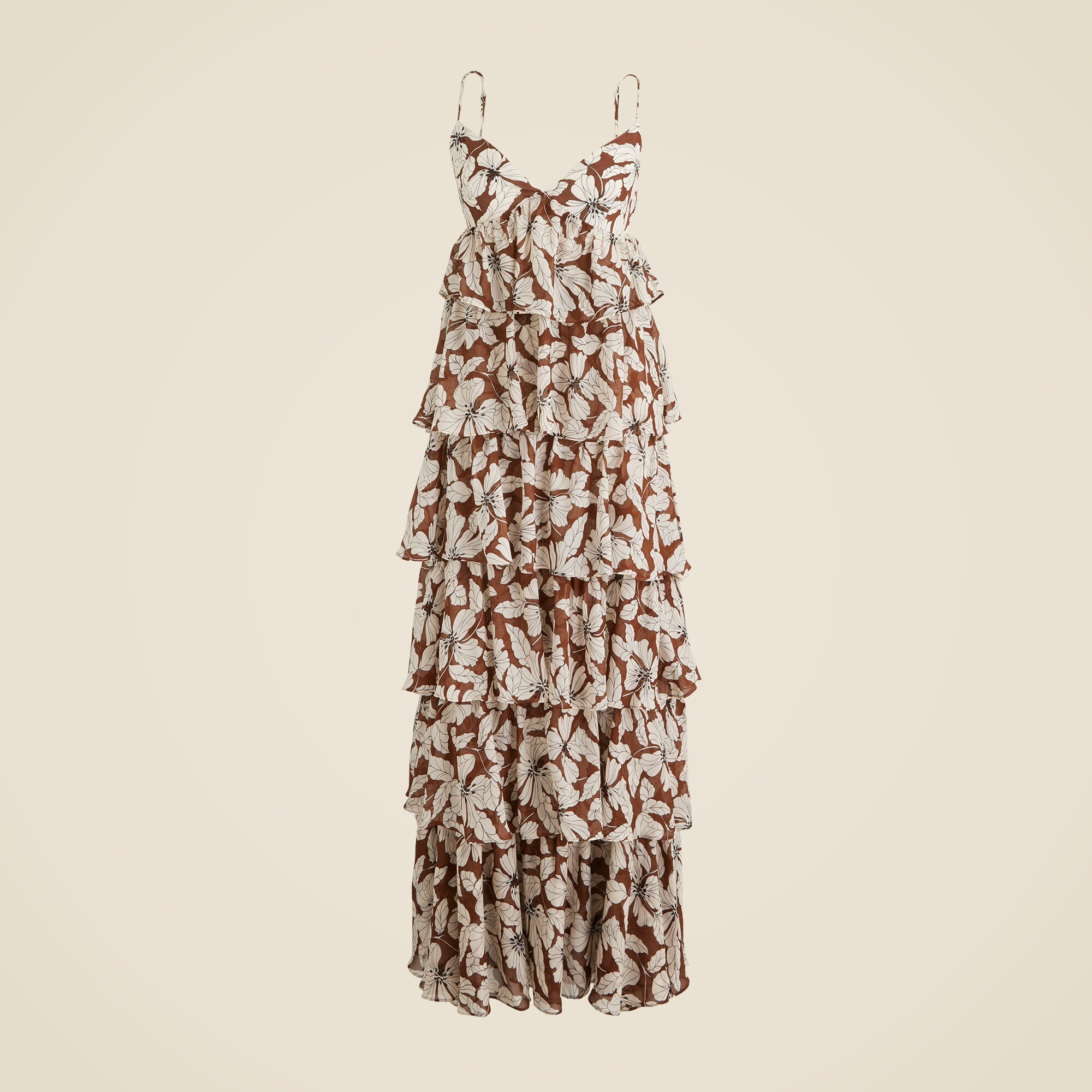 Collection ruffle-tier dress in floral chiffon