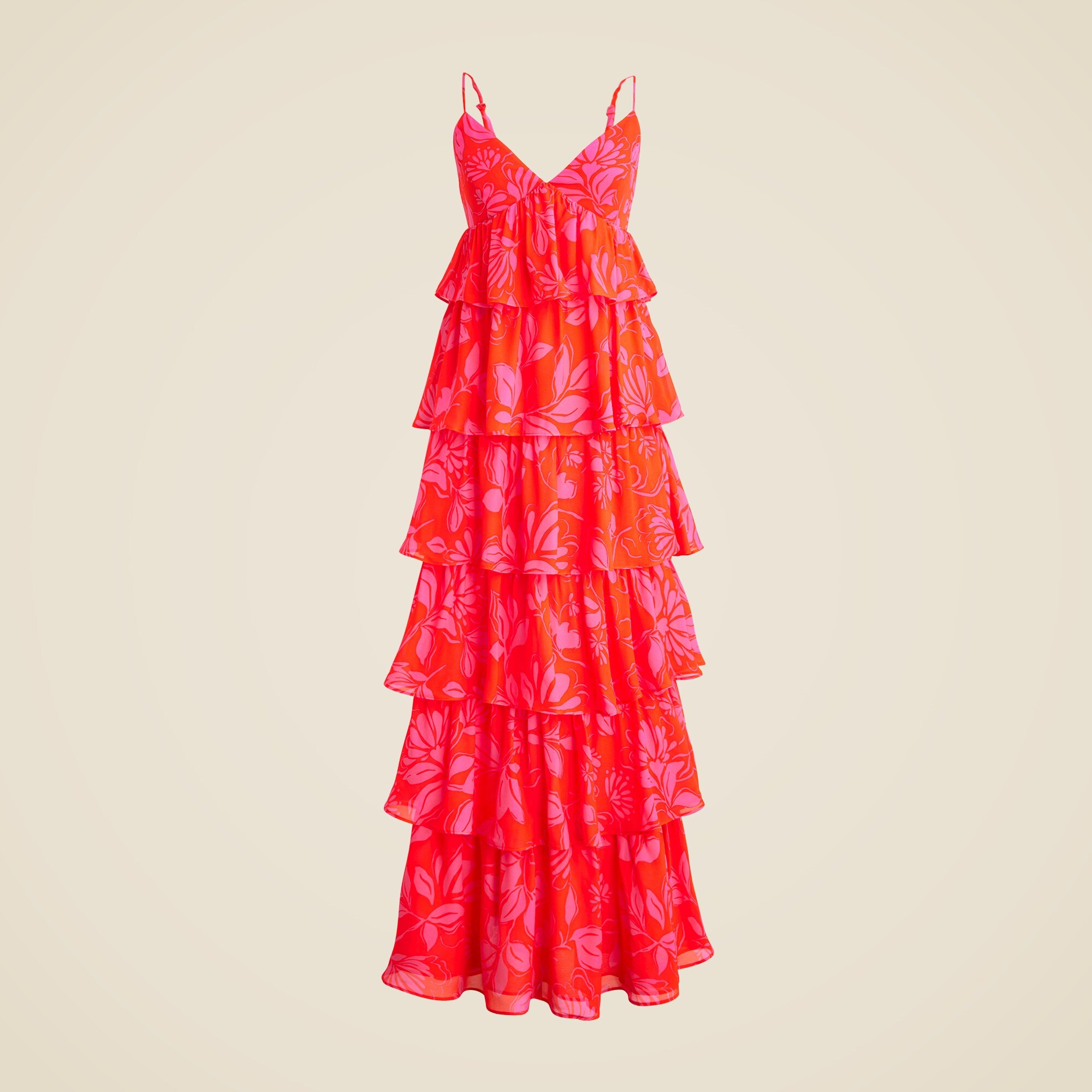 Collection ruffle-tier dress in chiffon