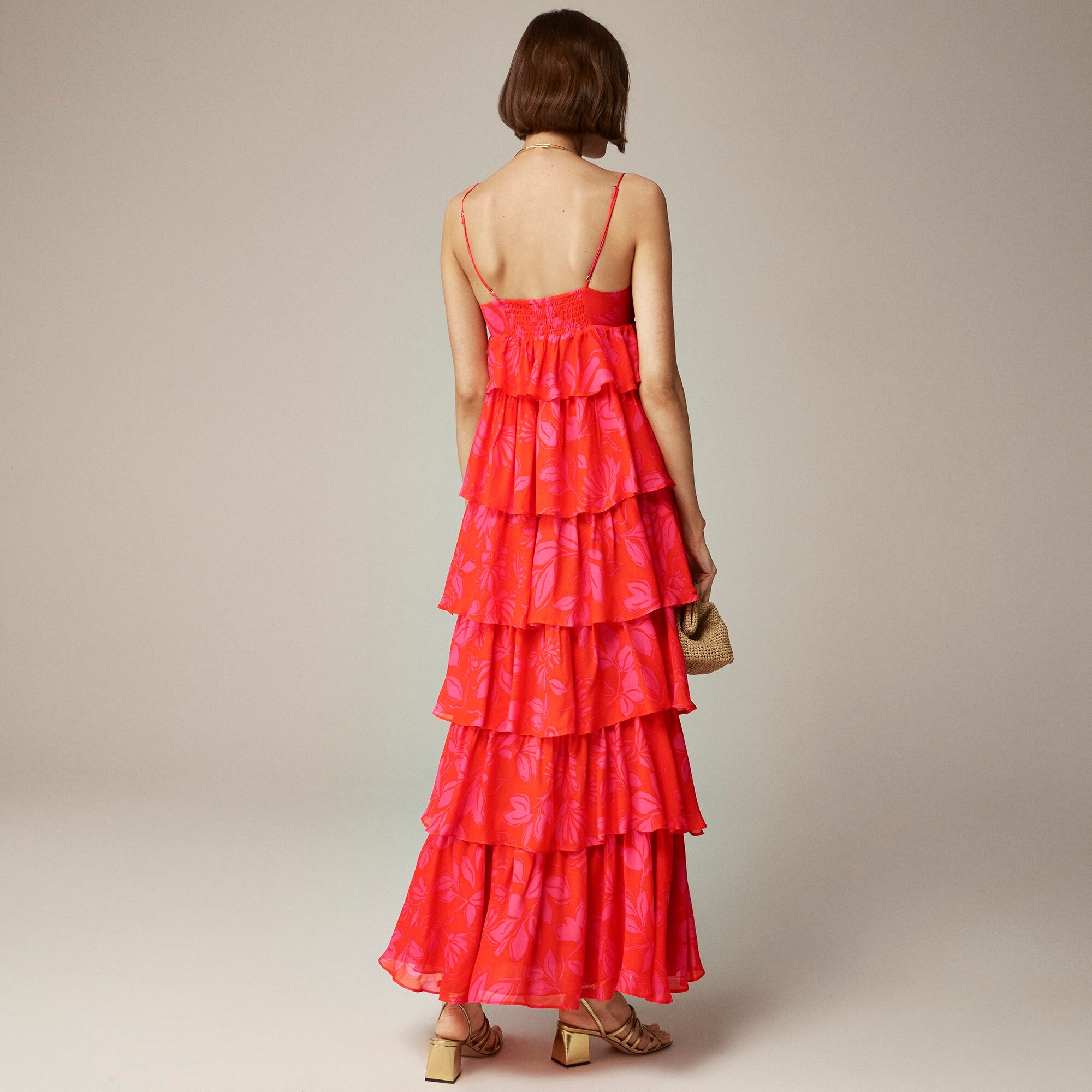 Collection ruffle-tier dress in chiffon