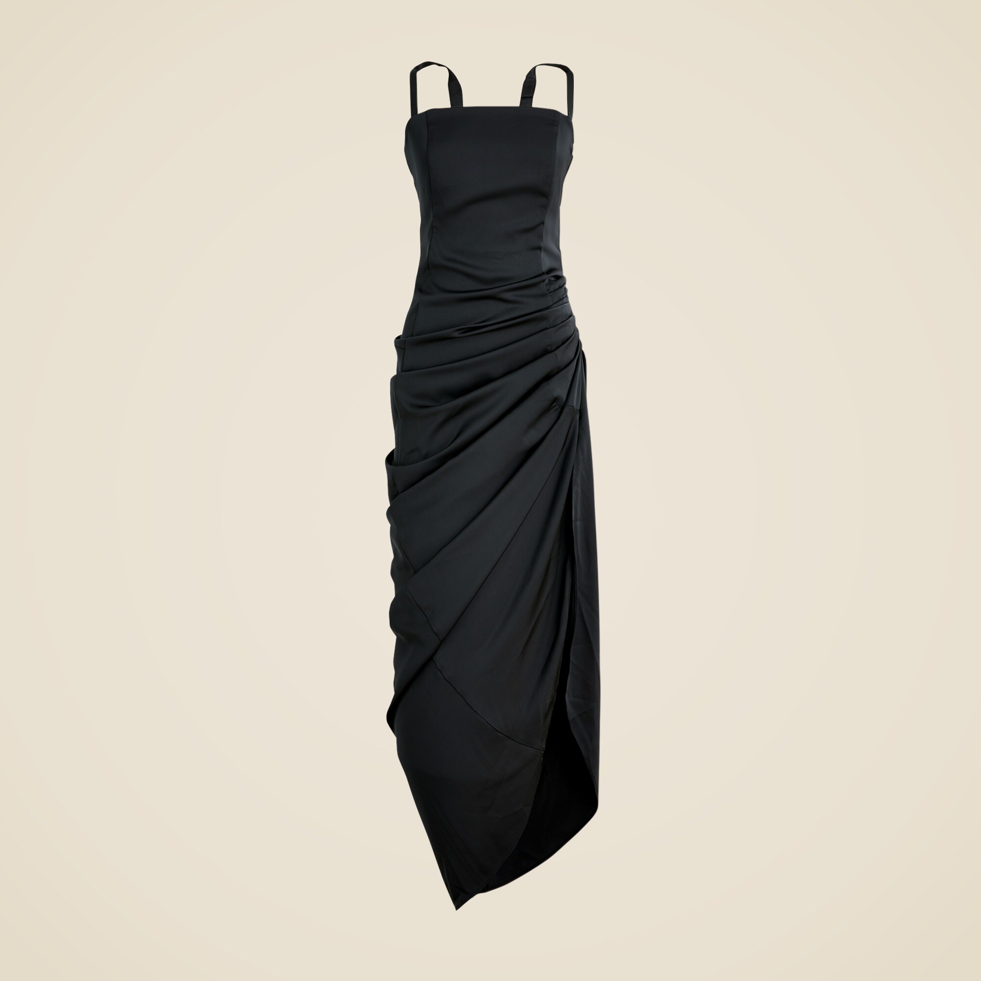 Collection Asymmetrical Ruched Dress In Stretch Satin For Women | J.Crew