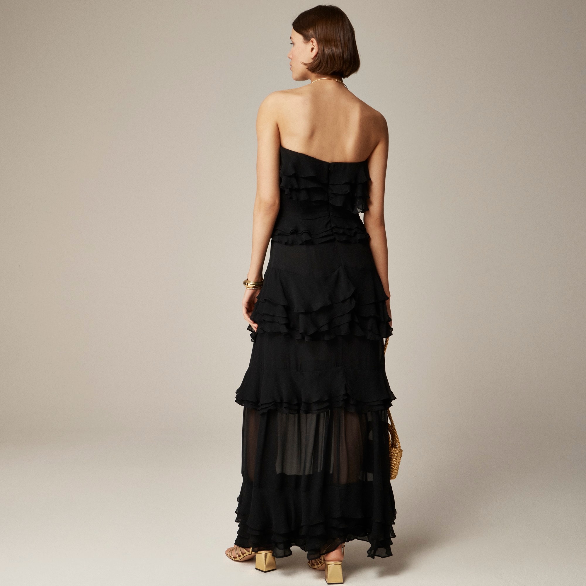 Collection tiered ruffle dress in chiffon
