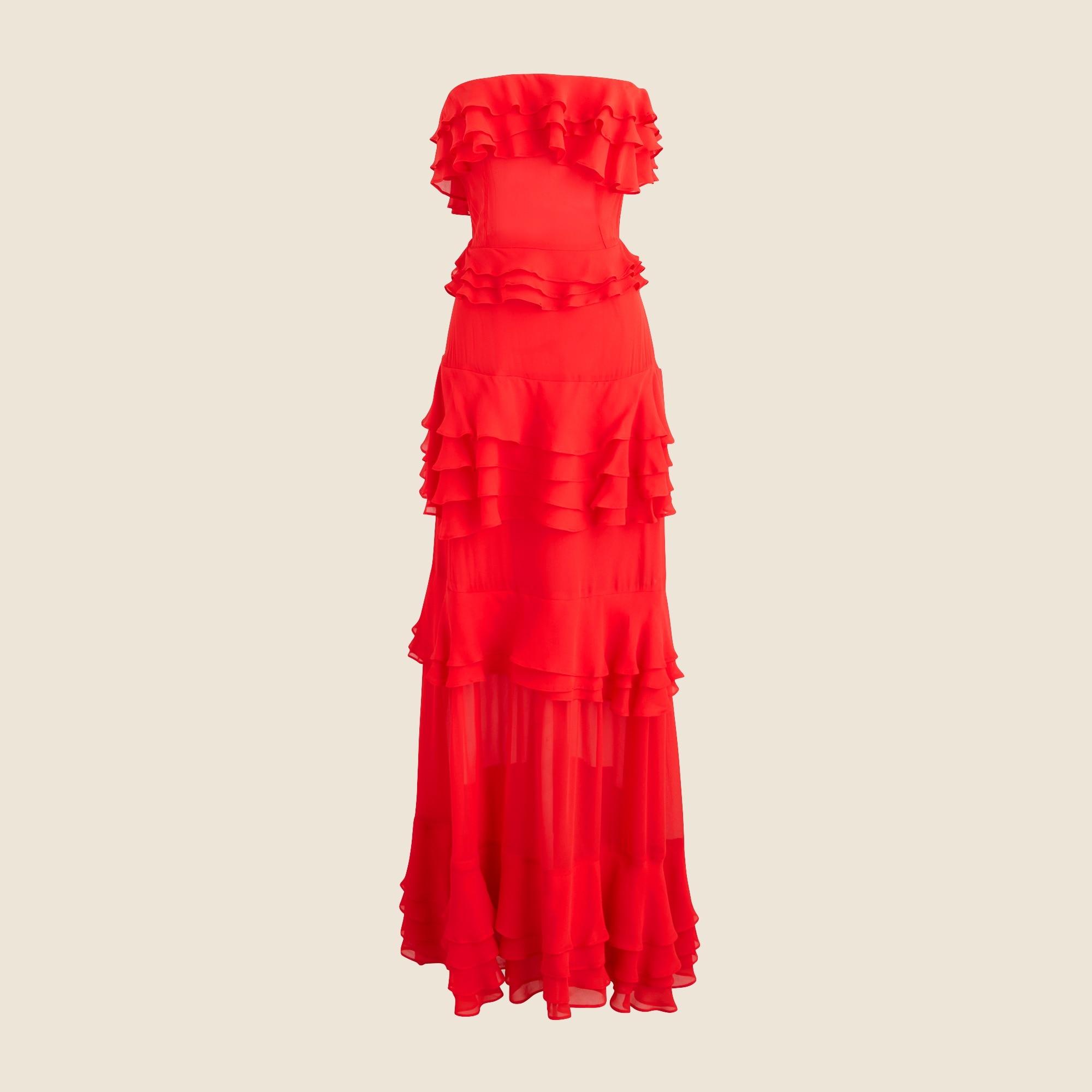 Collection tiered ruffle dress in chiffon