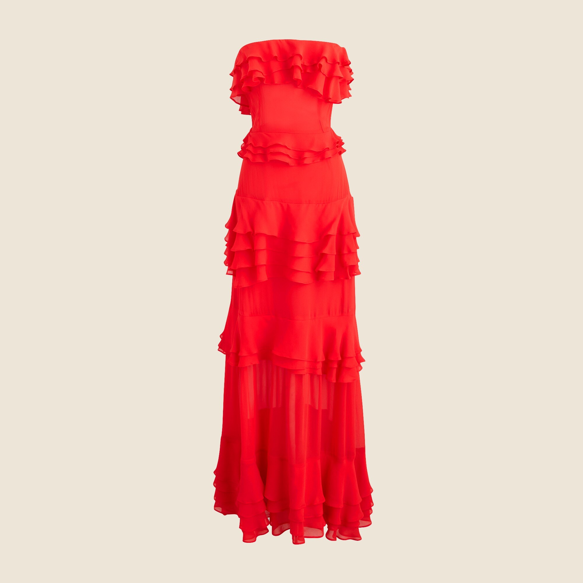 Collection tiered ruffle dress in chiffon