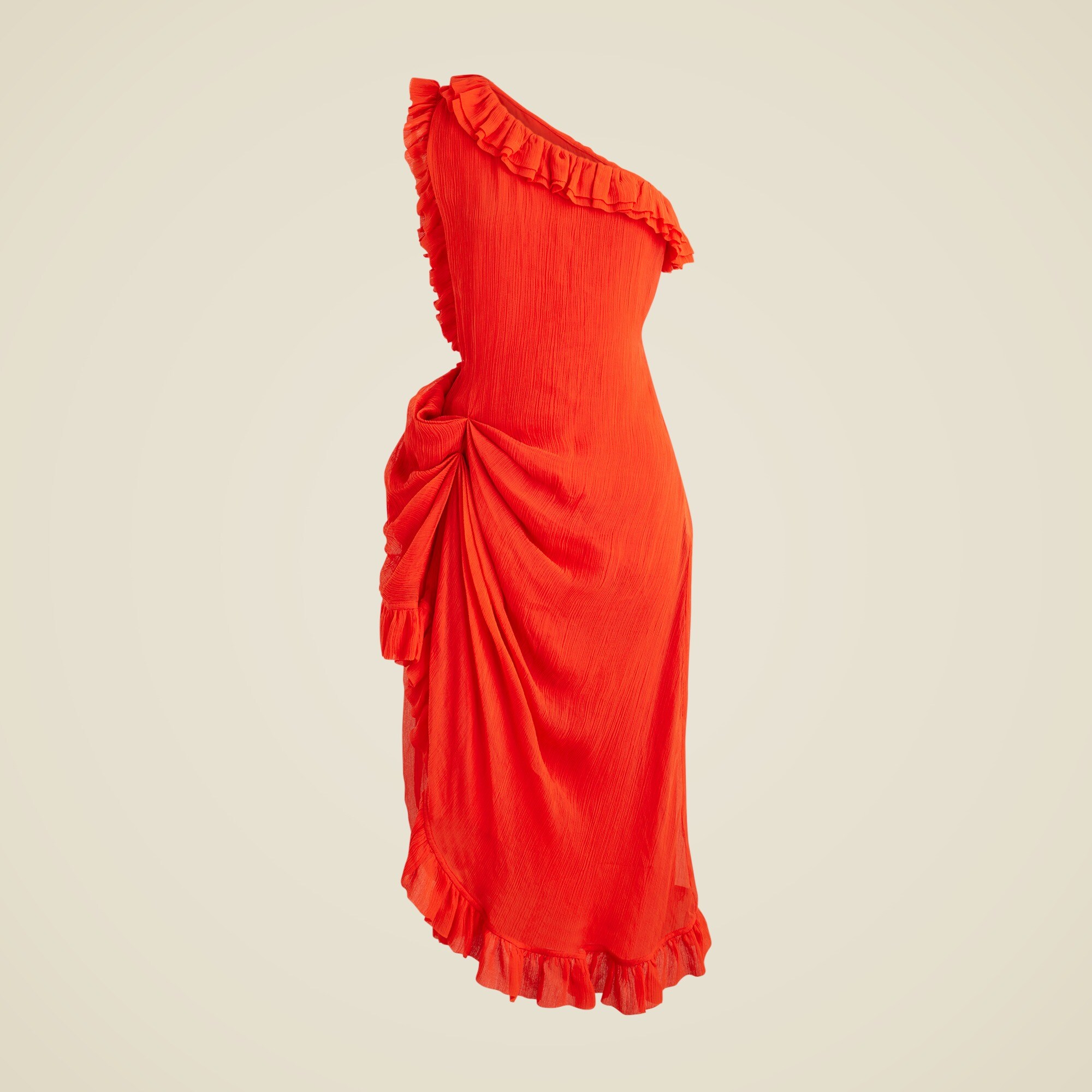 Collection One-shoulder Dress In Crinkle Chiffon For Women | J.Crew