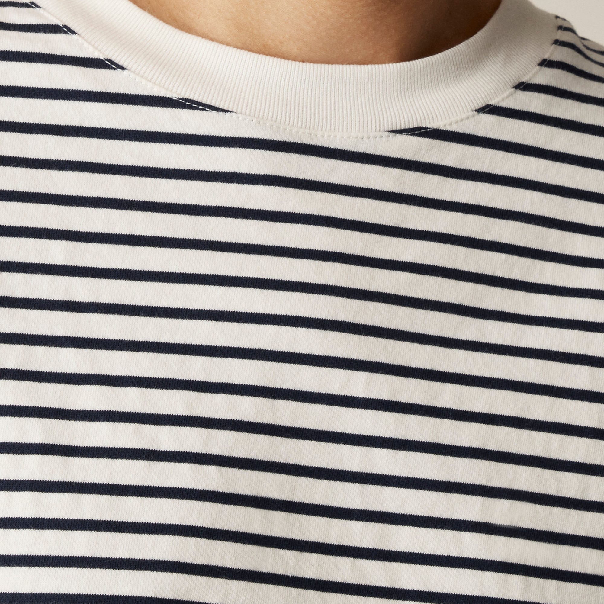 Relaxed premium-weight cropped T-shirt in stripe