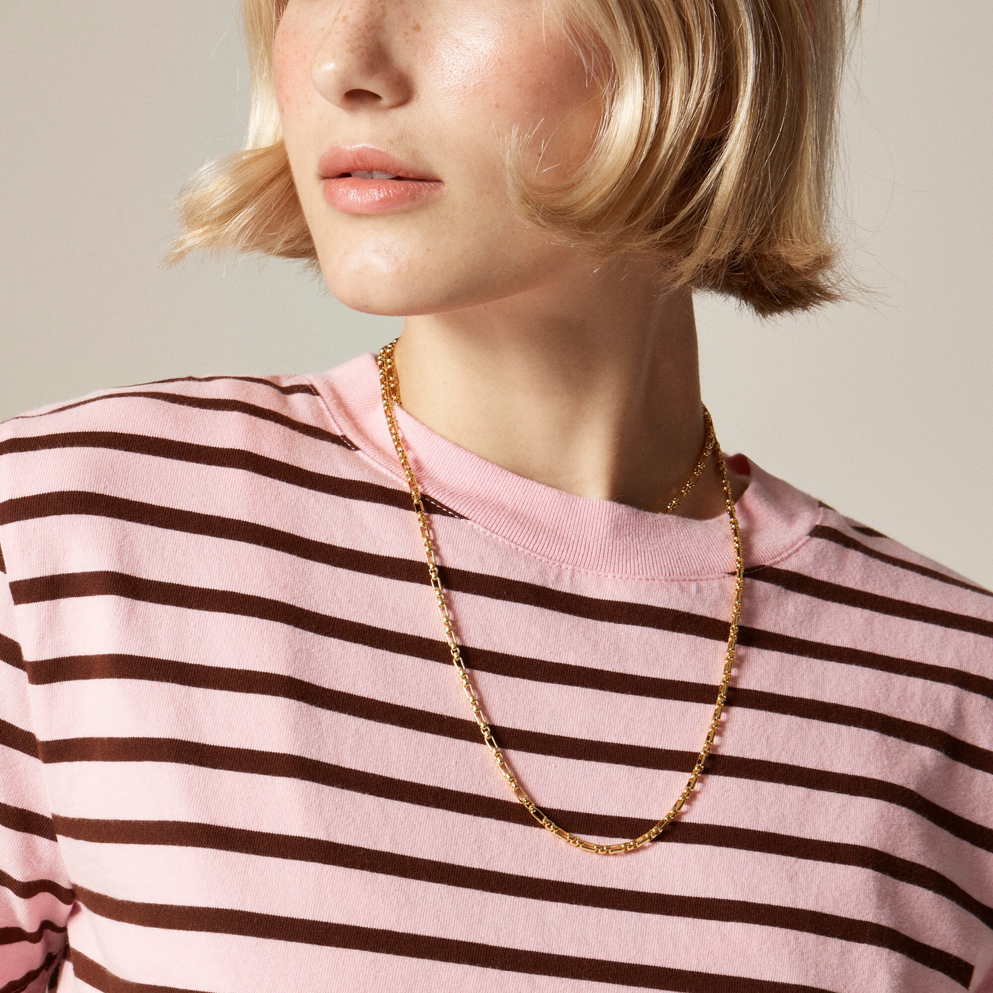 Relaxed premium-weight cropped T-shirt in stripe
