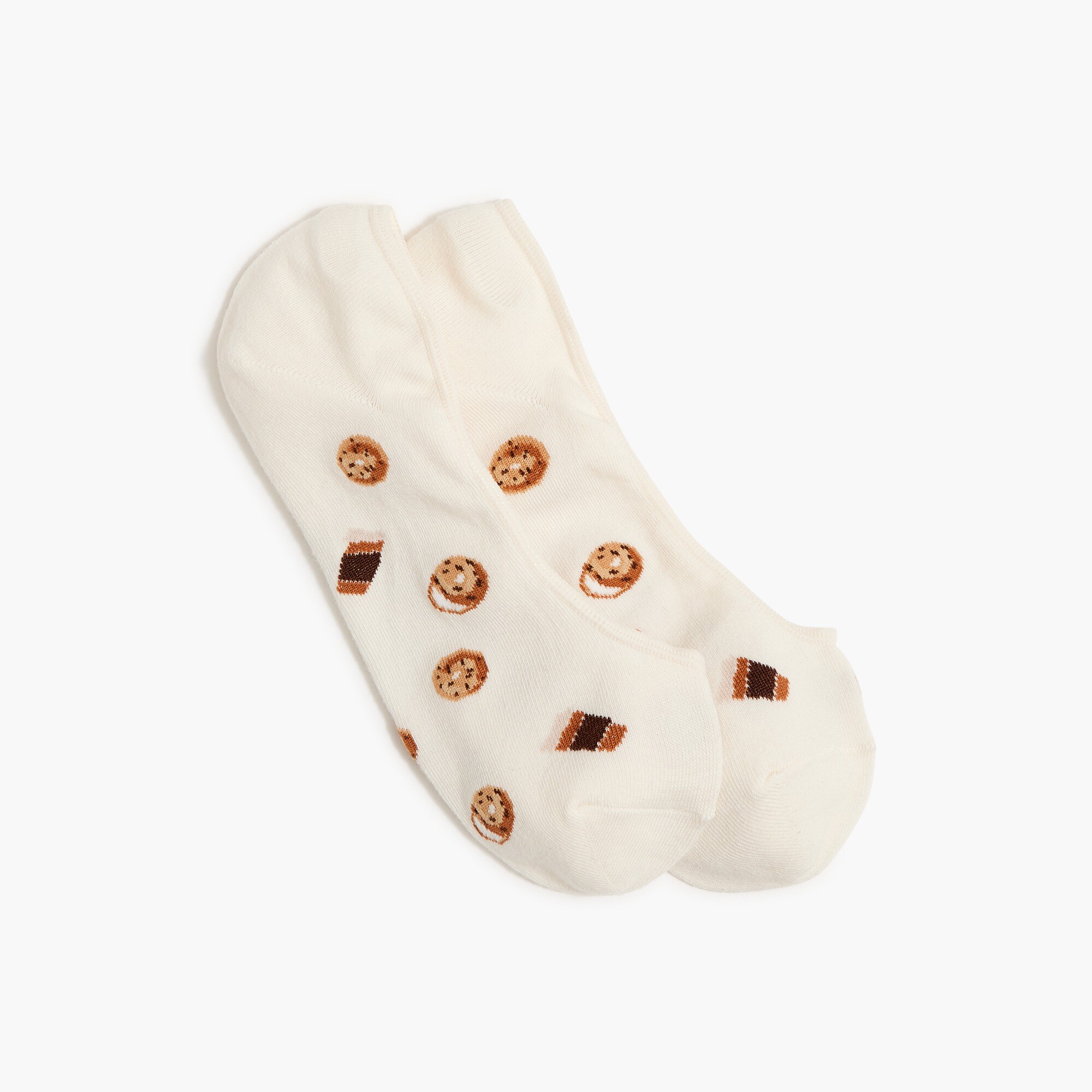 Bagel and coffee no-show socks