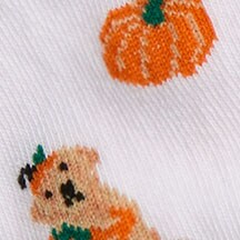 Dog and pumpkins no-show socks WHITE factory: dog and pumpkins no-show socks for women