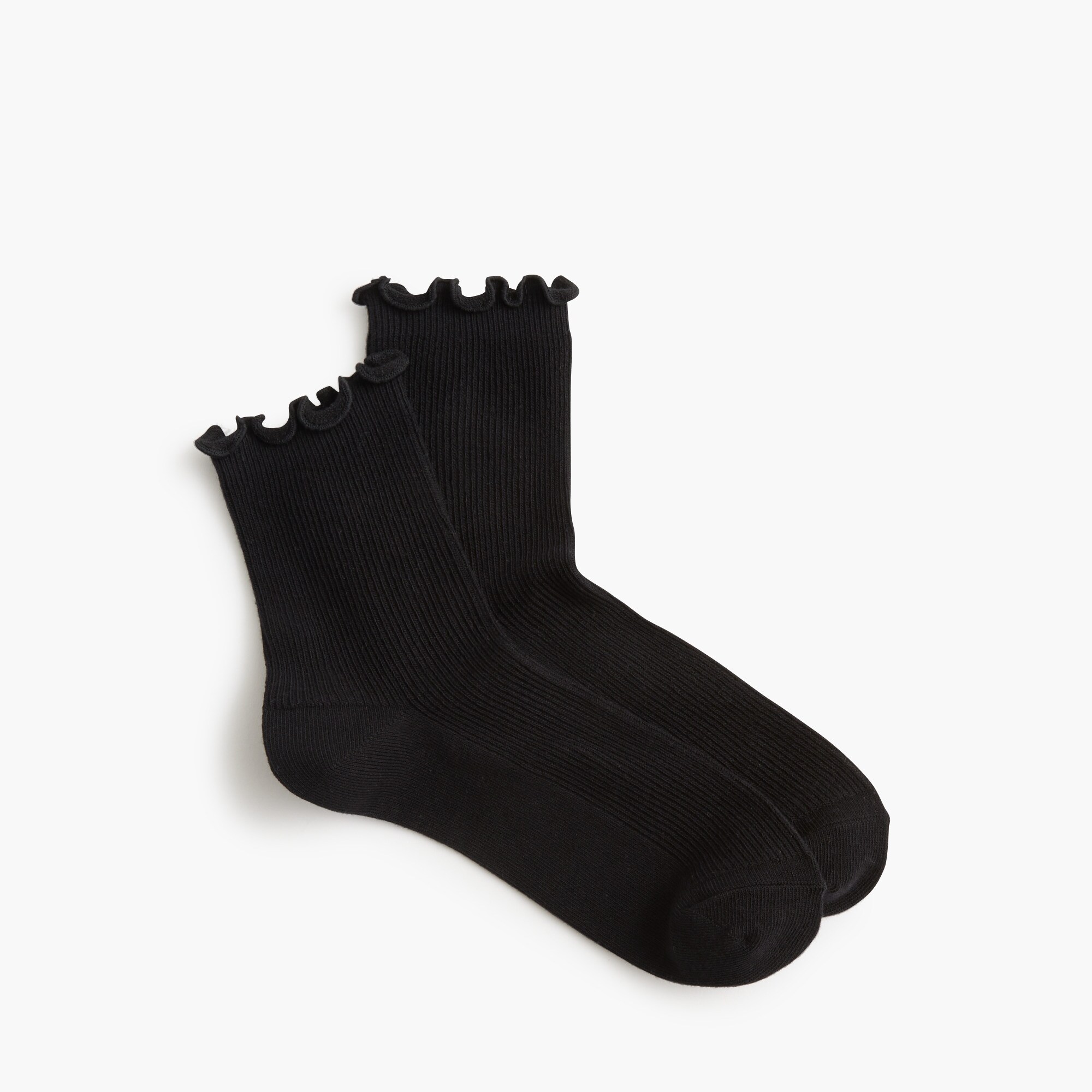  Ribbed ruffle-edge boot socks