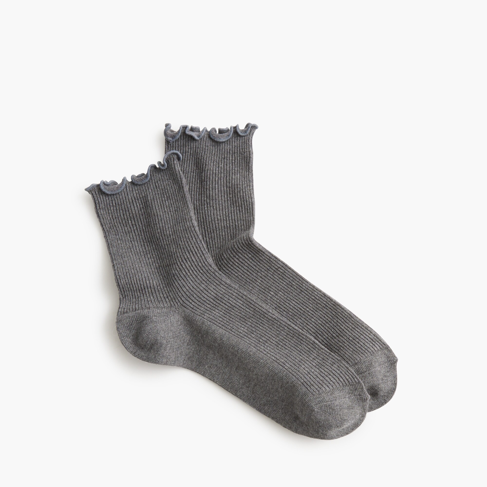  Ribbed ruffle-edge boot socks