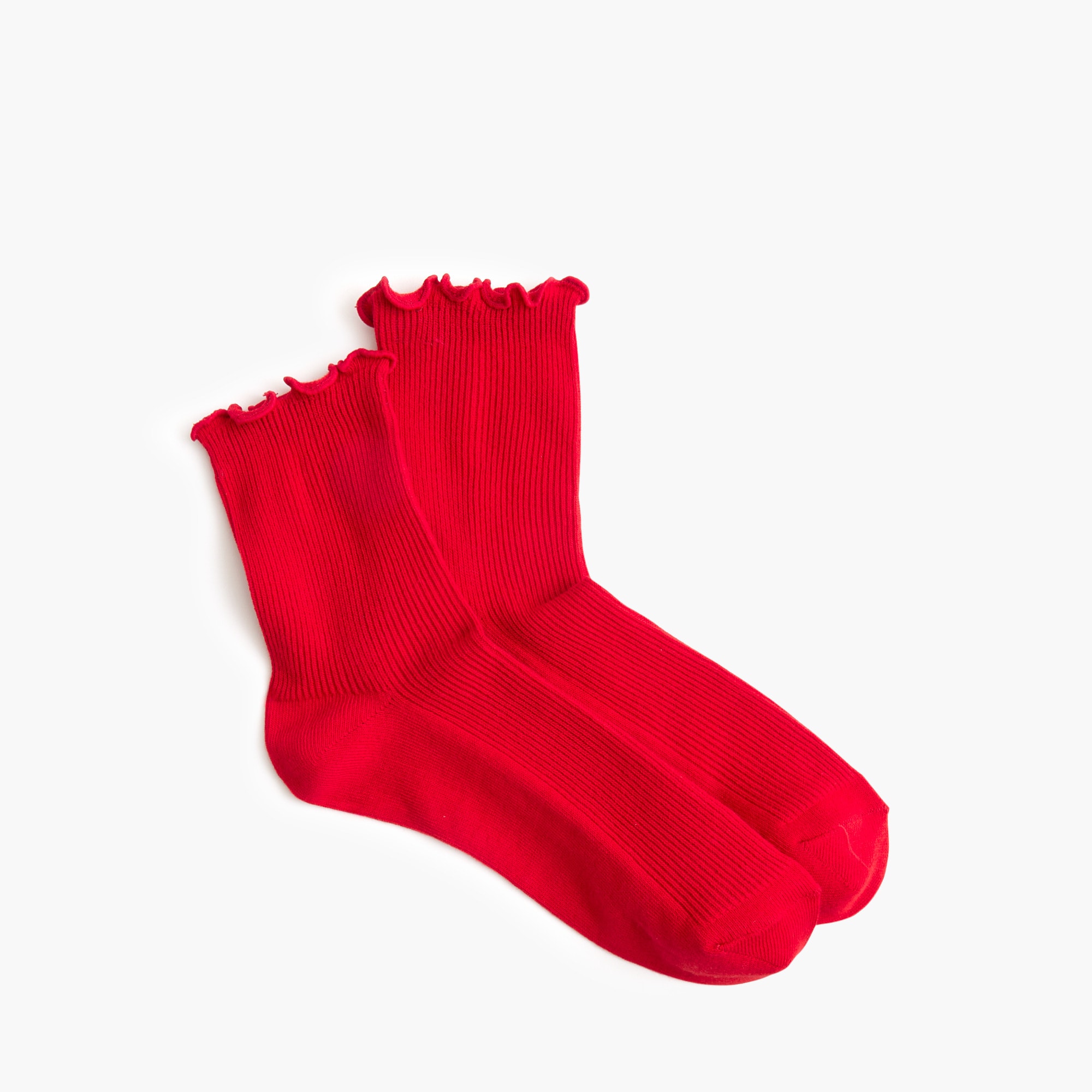 womens Ribbed ruffle-edge boot socks