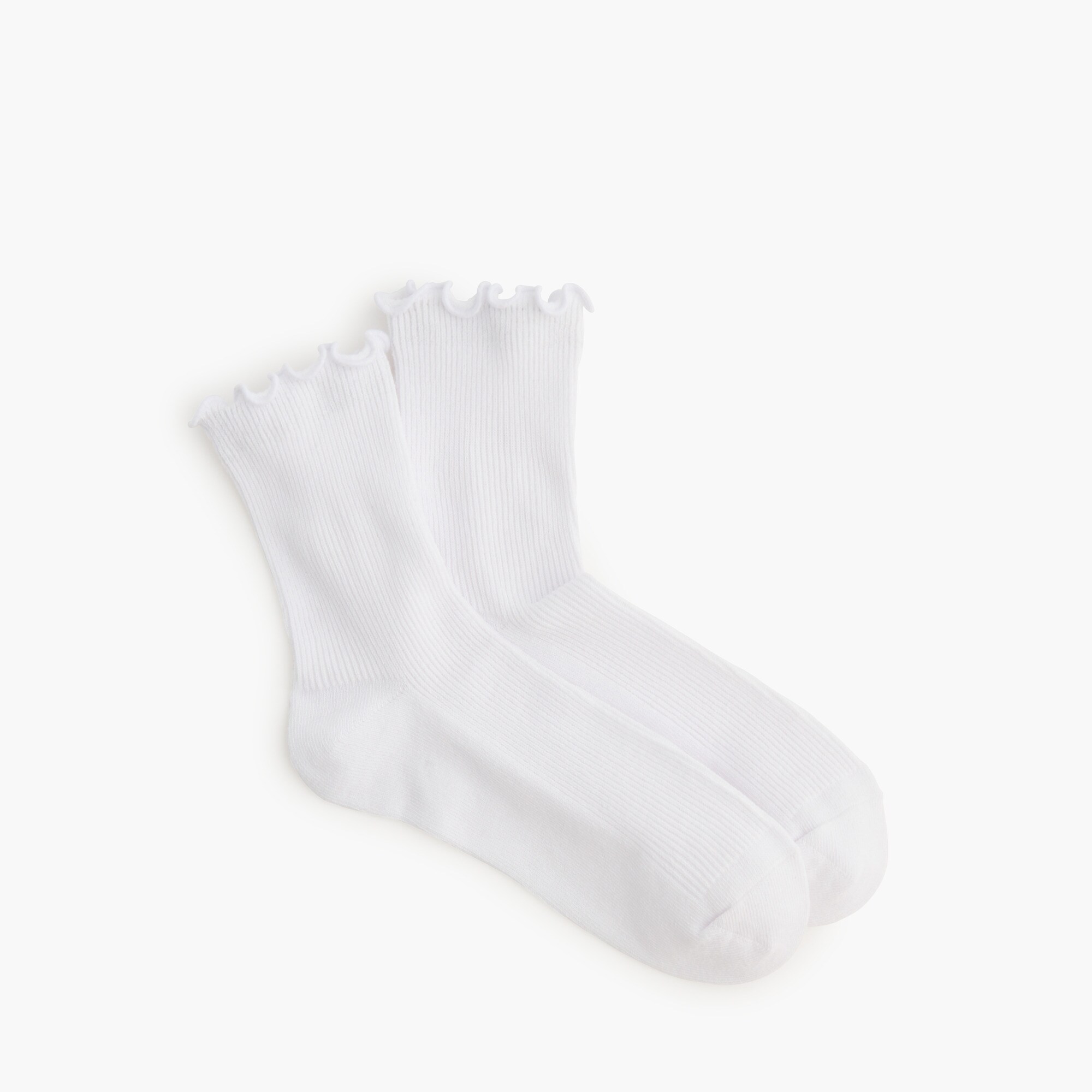  Ribbed ruffle-edge boot socks