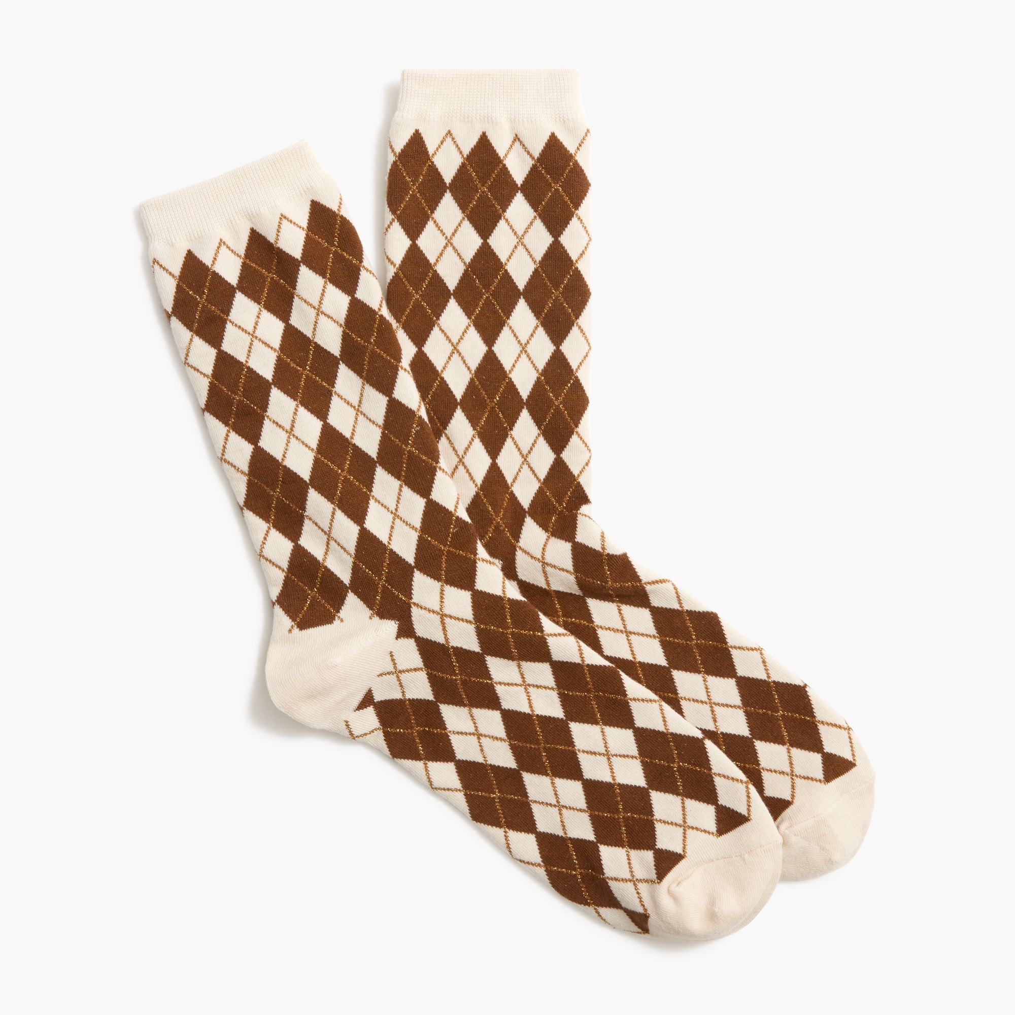 Argyle trouser socks with metallic threads