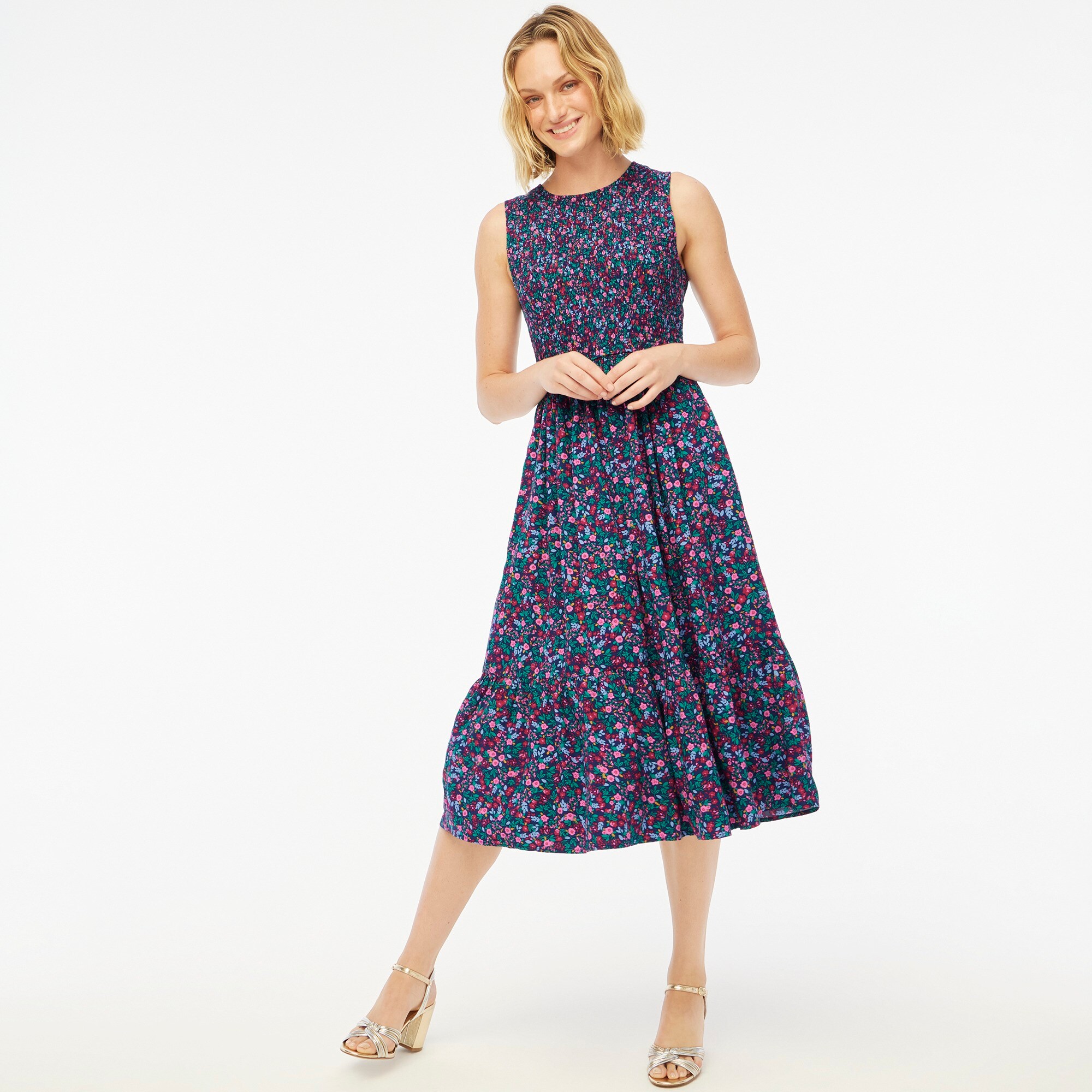 Factory: Smocked Midi Dress For Women