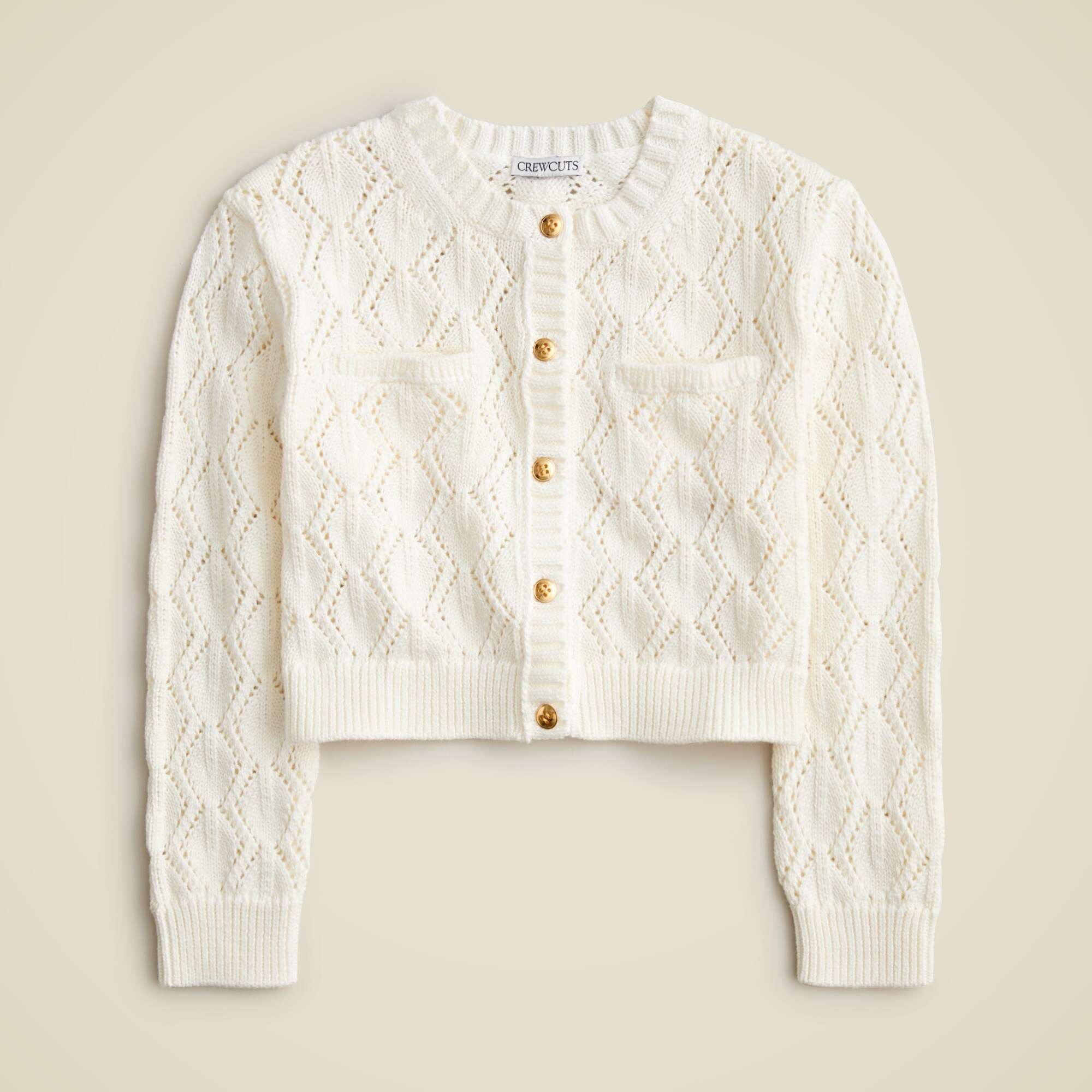 Girls' crochet cardigan in cotton