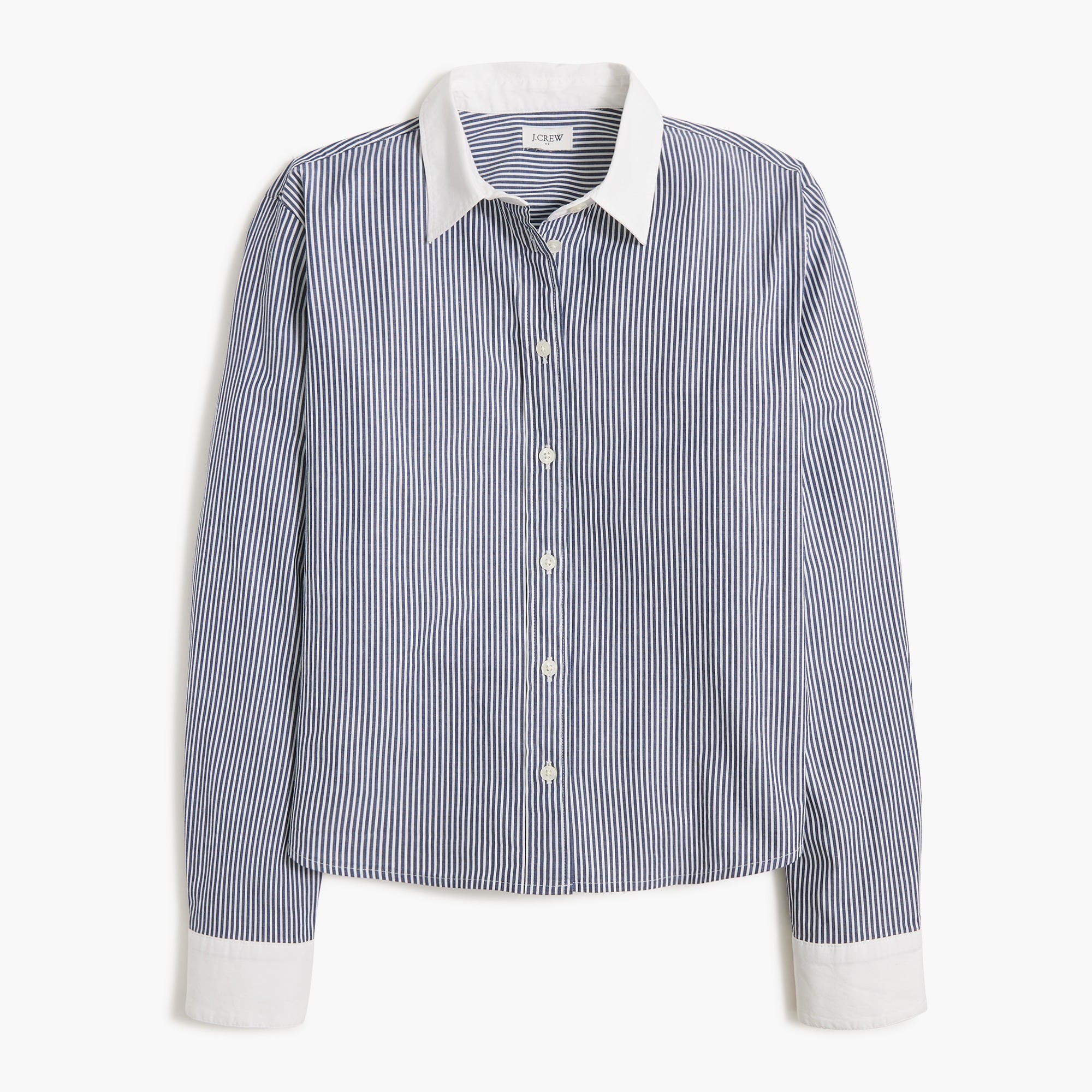 Factory: Striped Modern Button-up Shirt With Contrast Collar