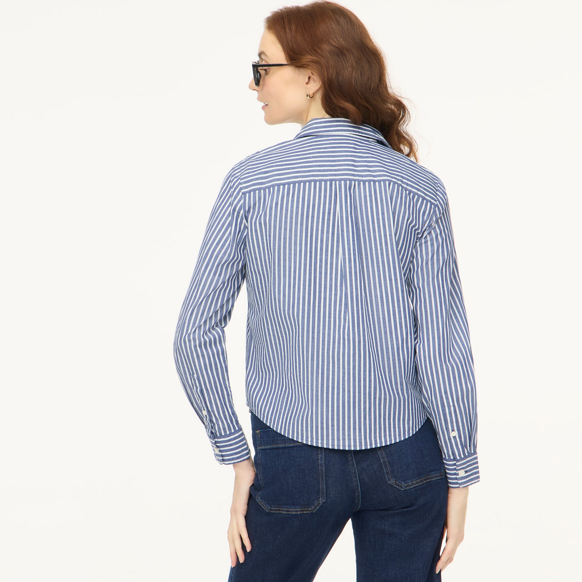 Striped modern button-up shirt