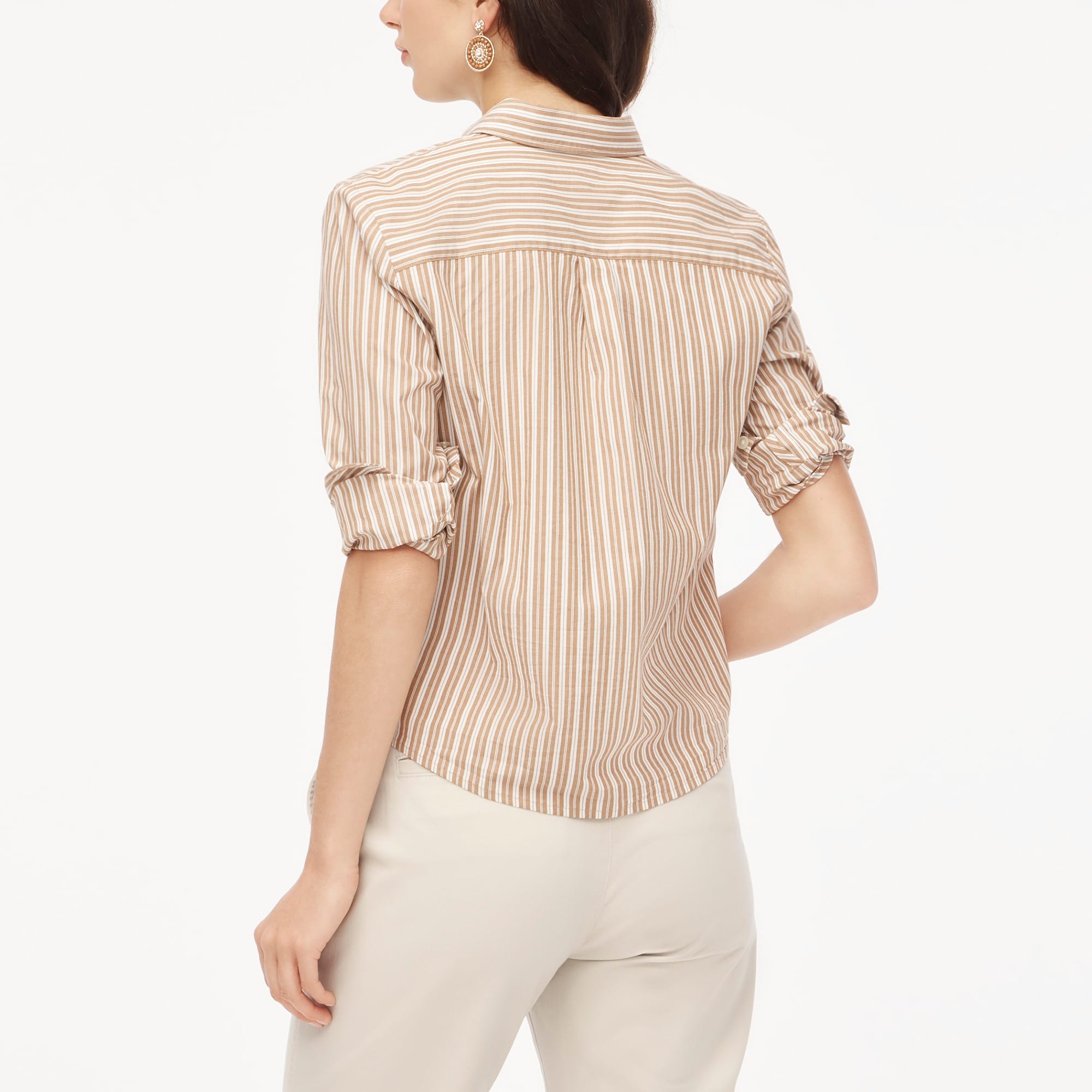Striped modern button-up shirt