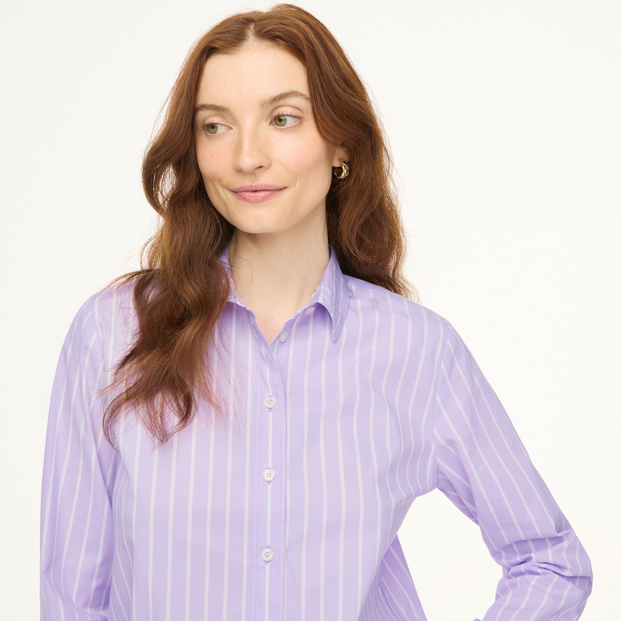 Striped modern button-up shirt
